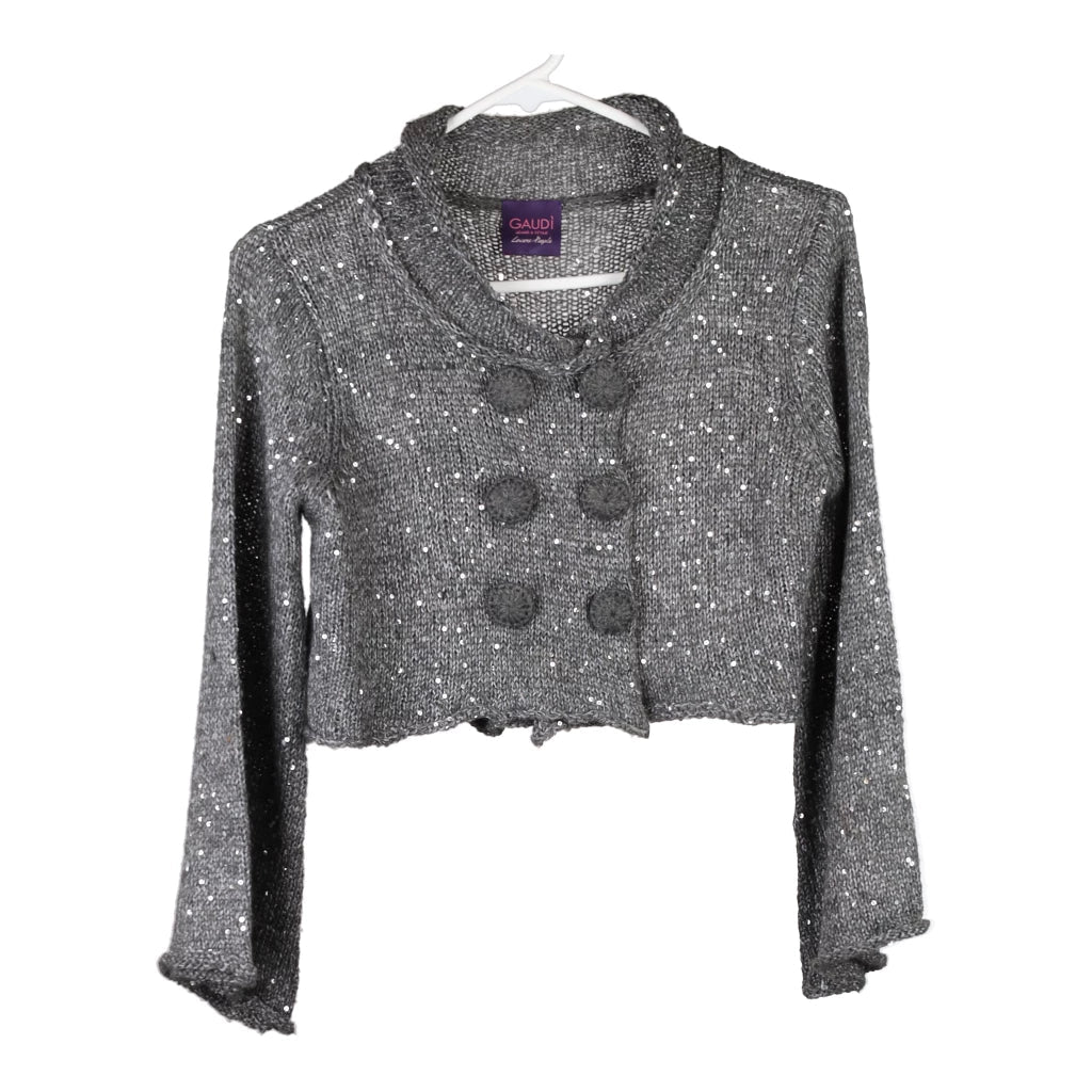 Gaudi Cardigan - Small Grey Polyester Blend Refurbished - Thrifted (note: this is a term often used to describe second- refurbished available on Cerqular
