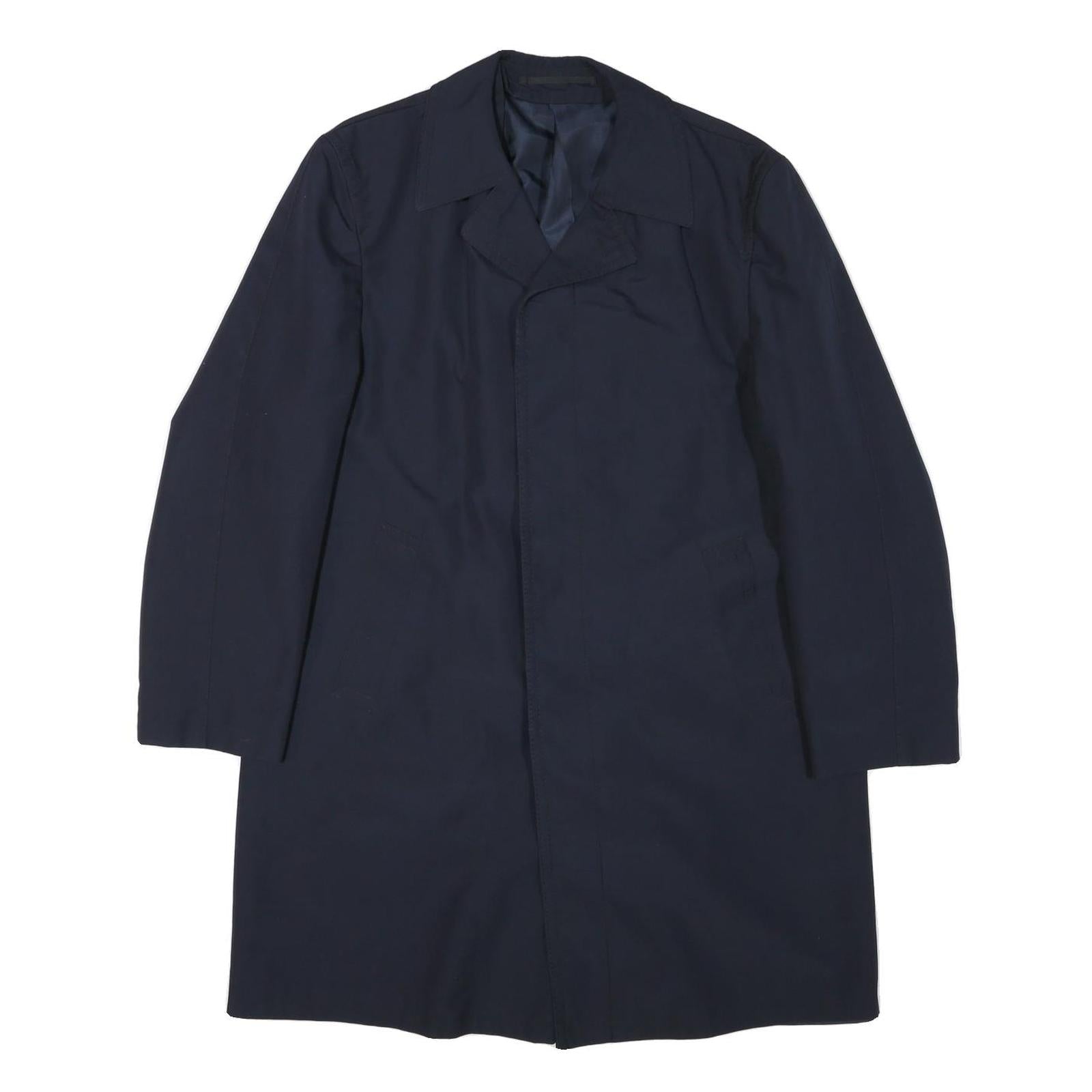 Mens Navy Plain Button Jacket L Cotton Blend Classic Smart Formal Outerwear Refurbished - N/A refurbished available on Cerqular