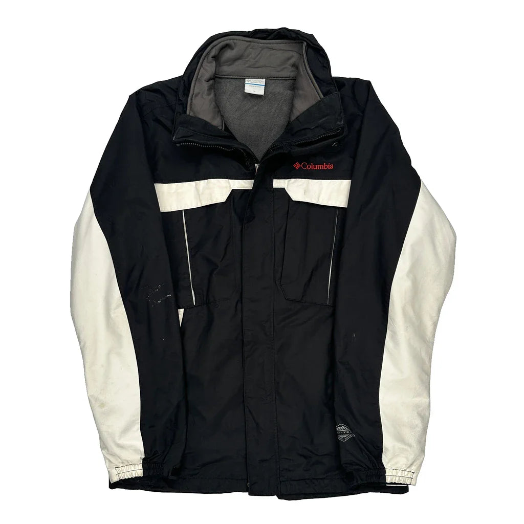 Columbia Ski Jacket - Medium Black Polyester Refurbished - Thrifted (note: this is a term often used to describe second- refurbished available on Cerqular