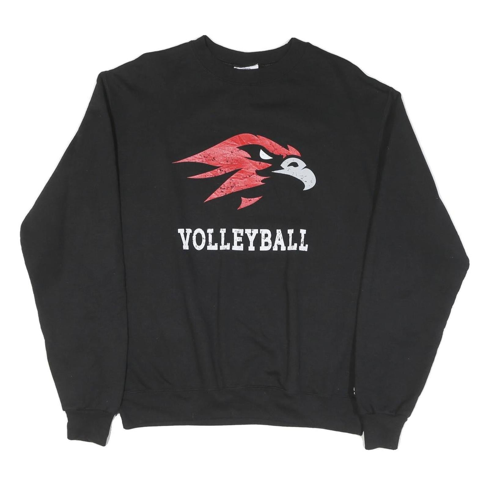 CHAMPION Mens Black Volleyball Crew Neck M Logo Cotton Blend Pullover Sweatshirt Refurbished - N/A refurbished available on Cerqular