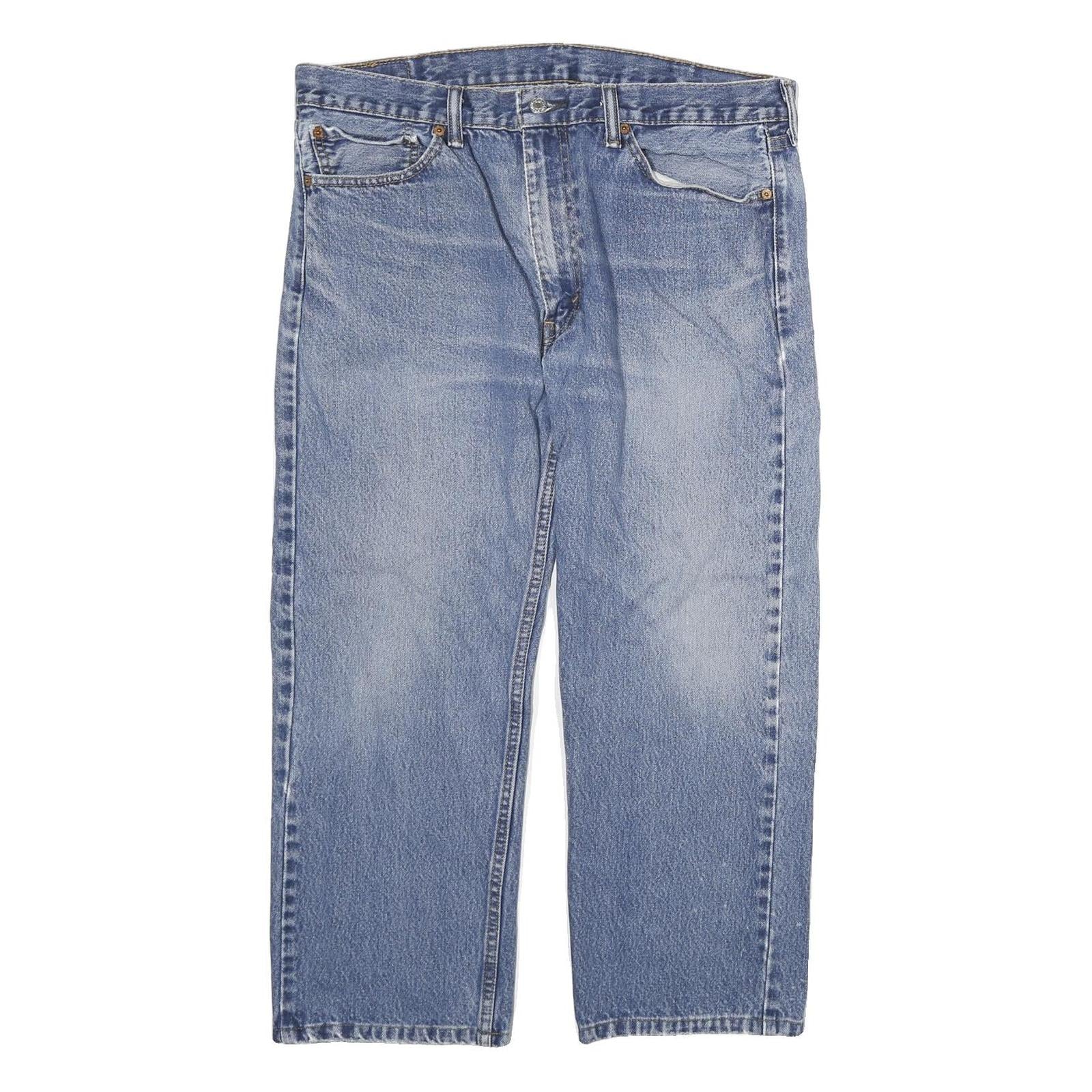 LEVI'S 505 Mens Jeans Blue Regular Straight Denim Medium W38 L30 Classic Fit Refurbished - N/A refurbished available on Cerqular
