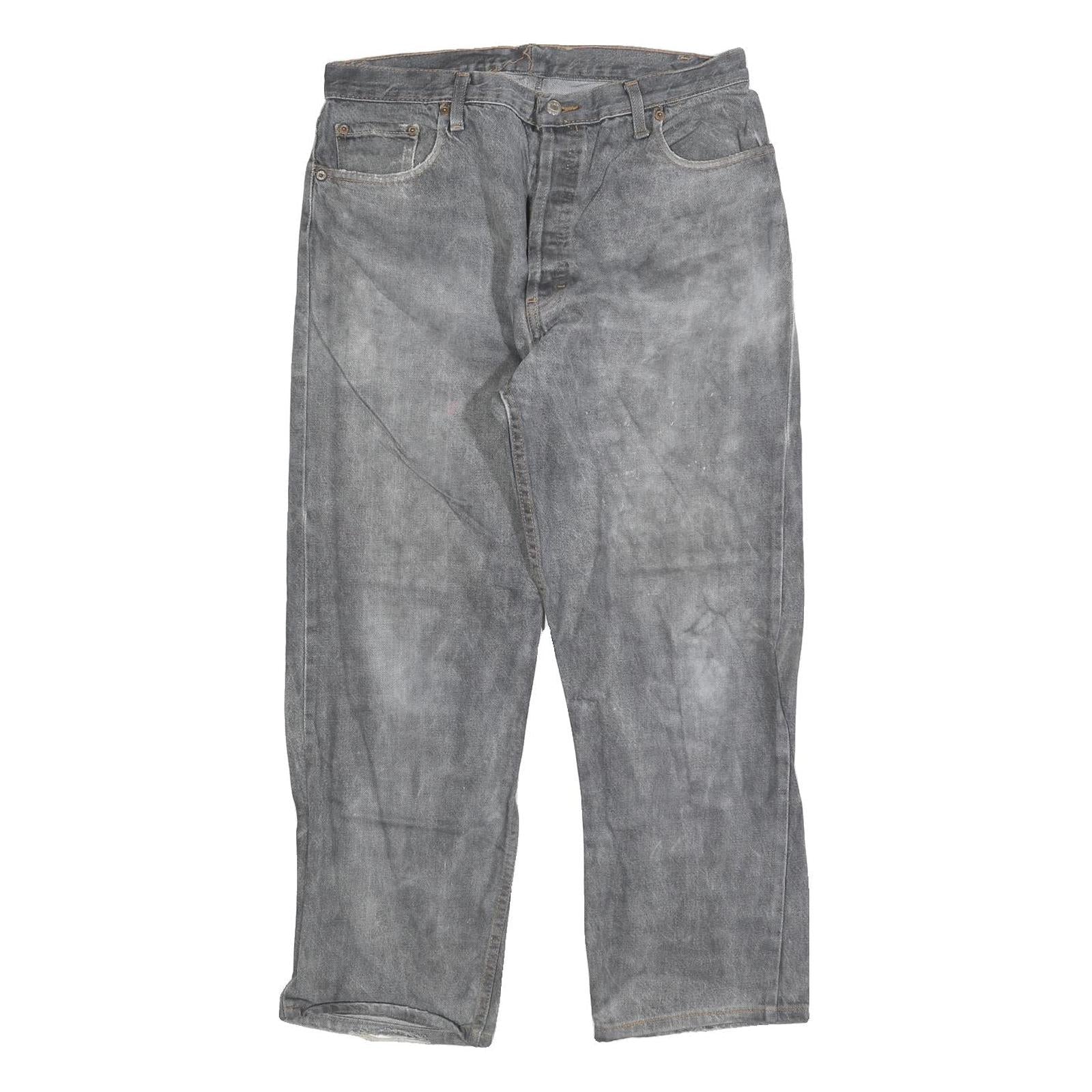 LEVI'S 501 Mens Jeans Blue Regular Straight Denim Medium W32 L28 Classic Button Refurbished - N/A refurbished available on Cerqular