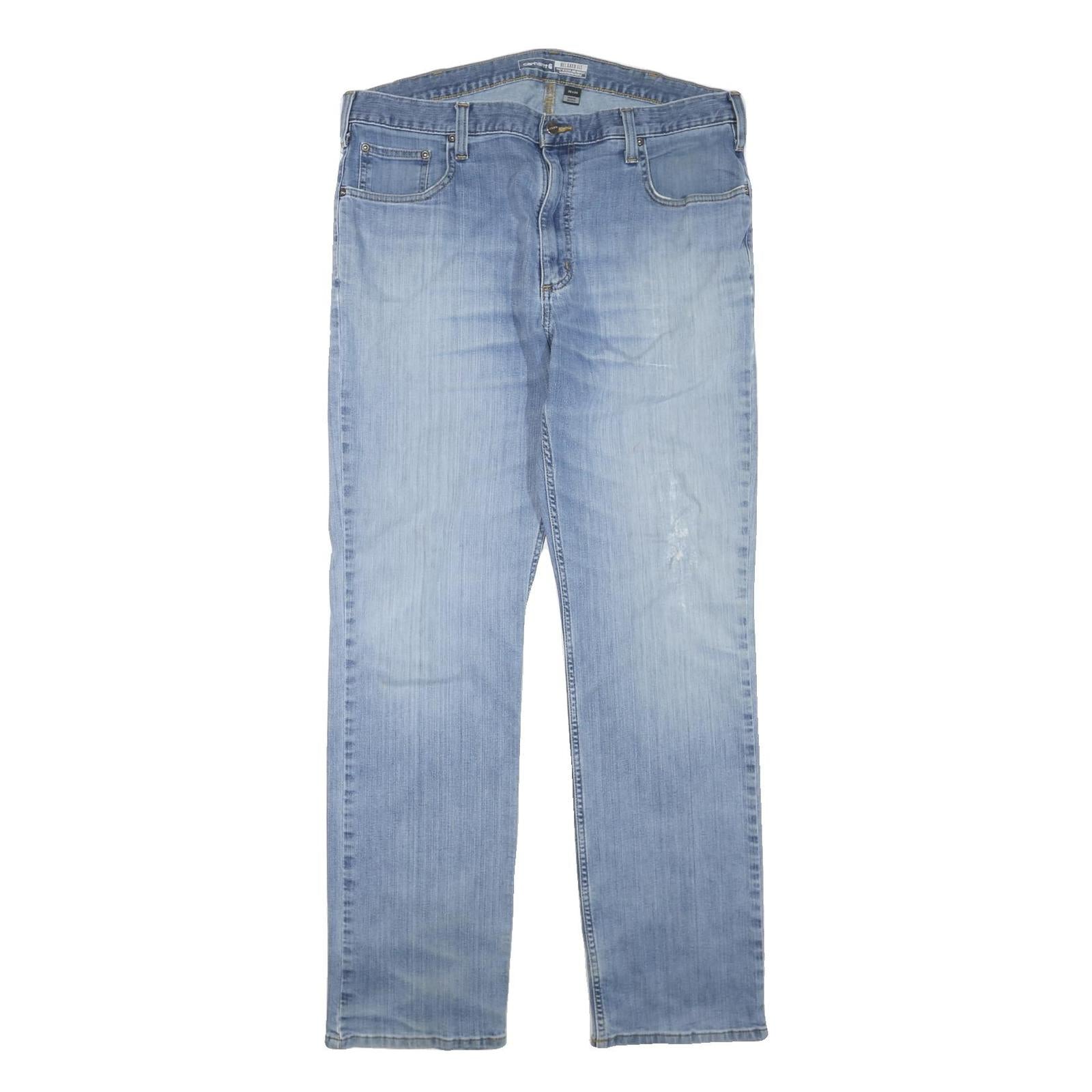 CARHARTT Mens Jeans Blue Regular Straight Denim Light W38 L34 Zip Cotton Blend Refurbished - N/A refurbished available on Cerqular