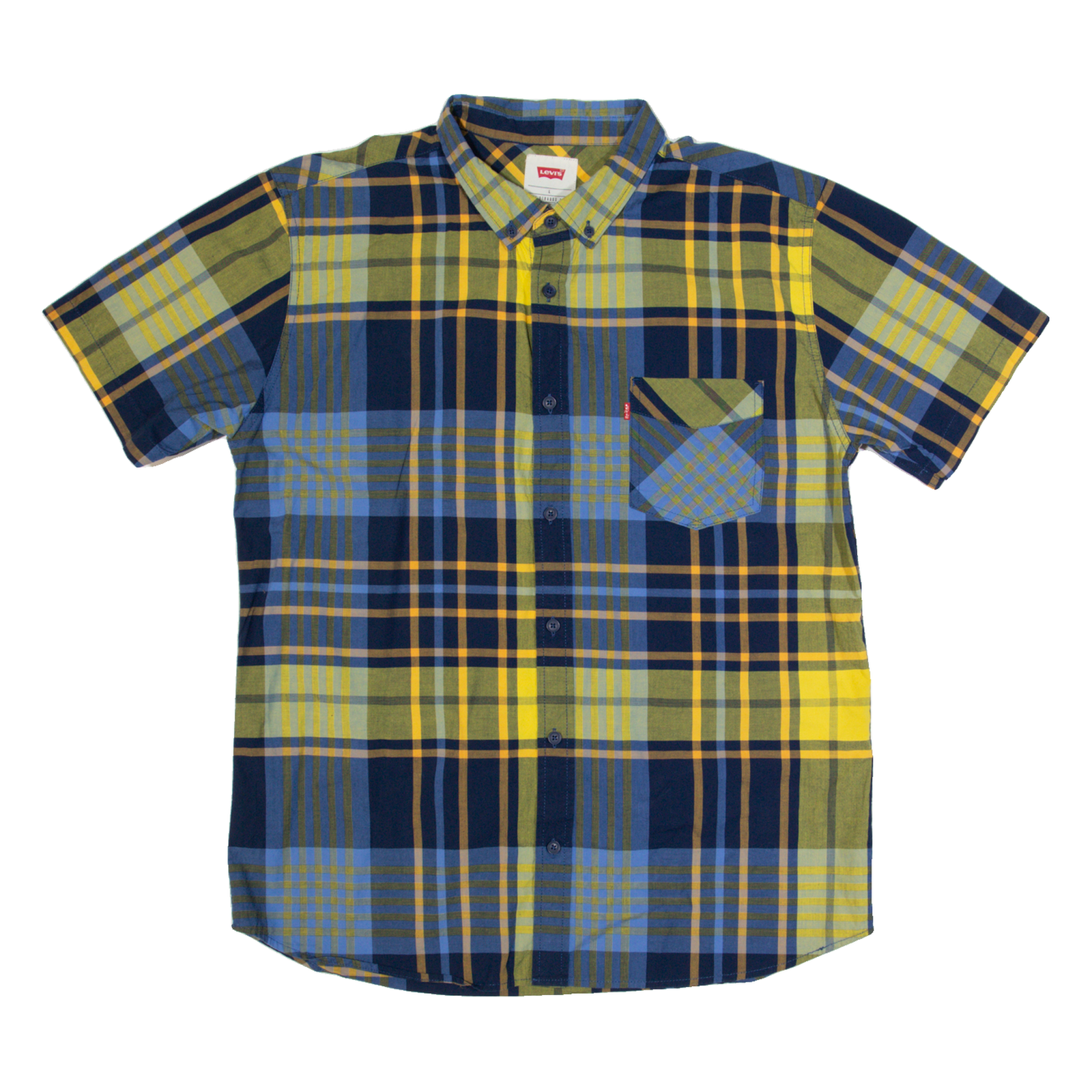 LEVI'S Mens Shirt Blue Check L Refurbished - N/A refurbished available on Cerqular