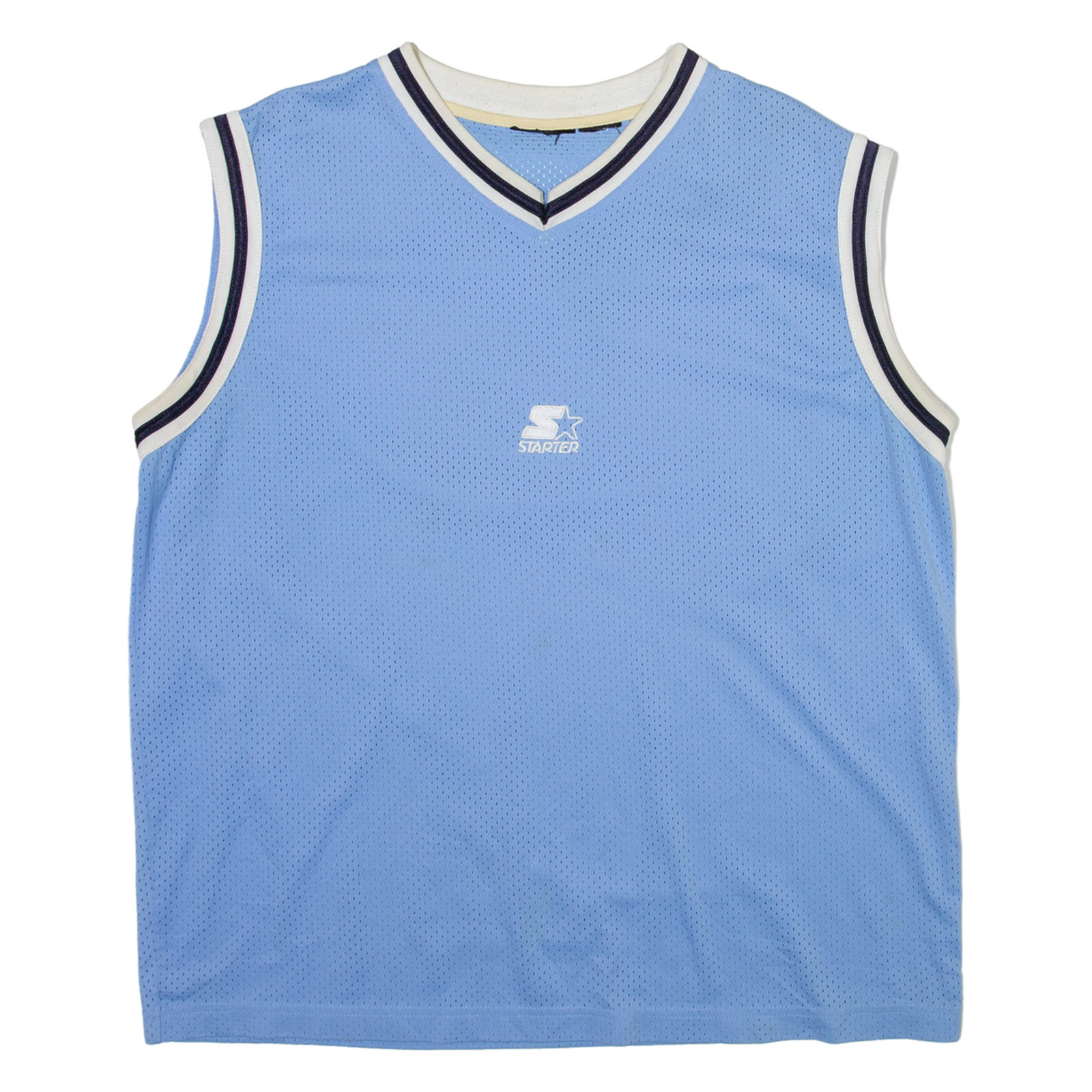 STARTER Mens Jersey Blue Sleeveless USA V-Neck L Refurbished - N/A refurbished available on Cerqular