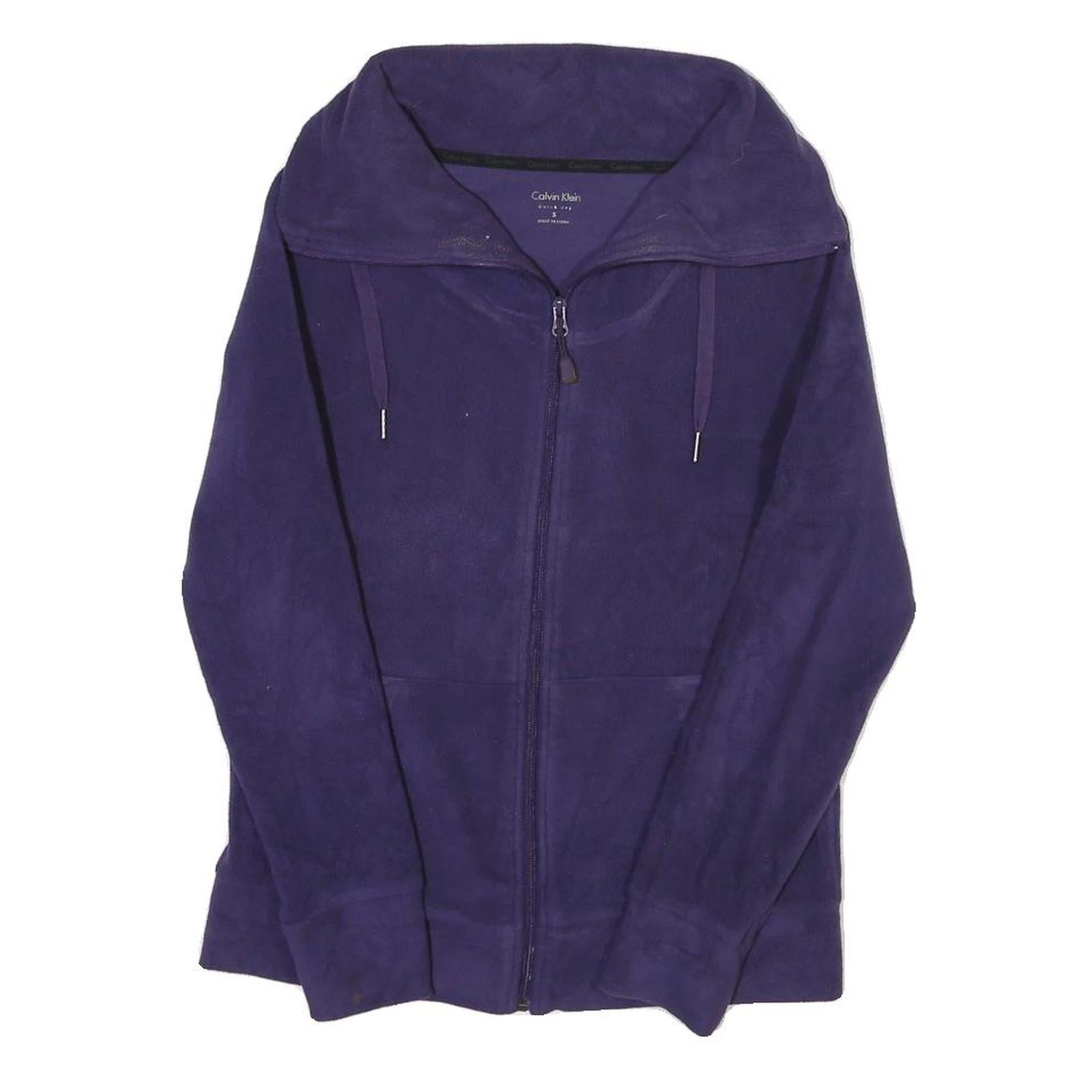 CALVIN KLEIN Womens Purple Zip Jacket S Polyester Blend Plain Stylish Comfort Refurbished - N/A refurbished available on Cerqular
