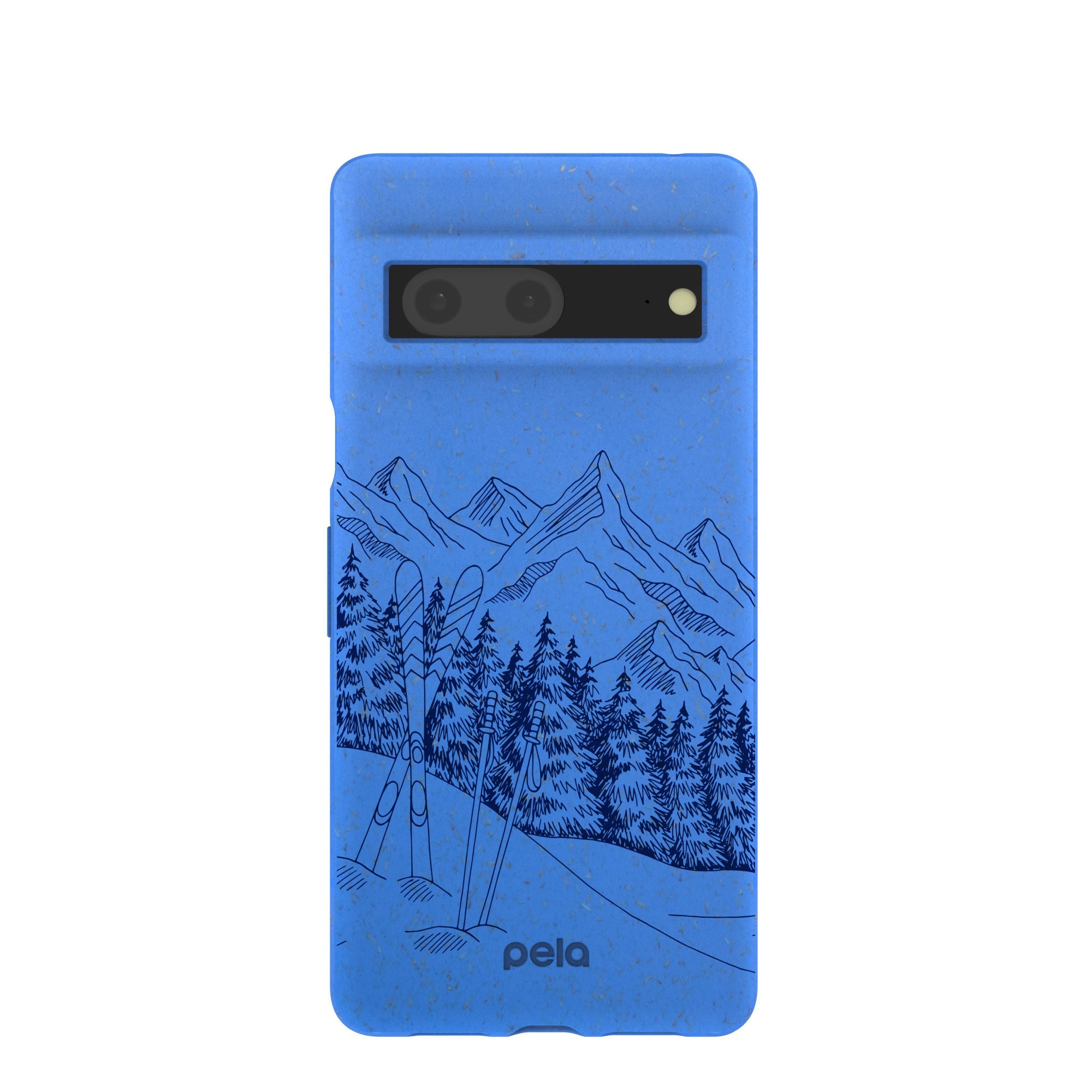 Electric Blue Backcountry Ski Google Pixel 7 Case Refurbished - Pela Case refurbished available on Cerqular
