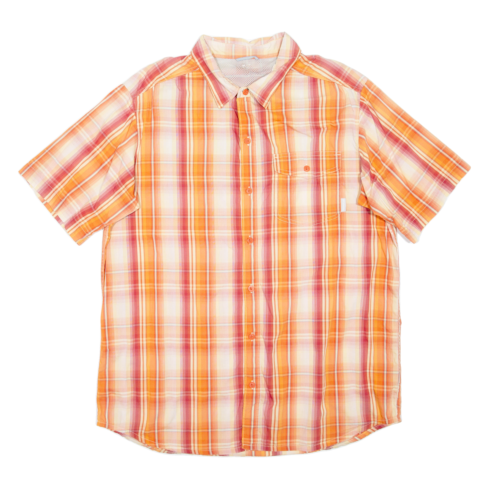Mens Shirt Orange Check Long Sleeve XL Refurbished - N/A refurbished available on Cerqular