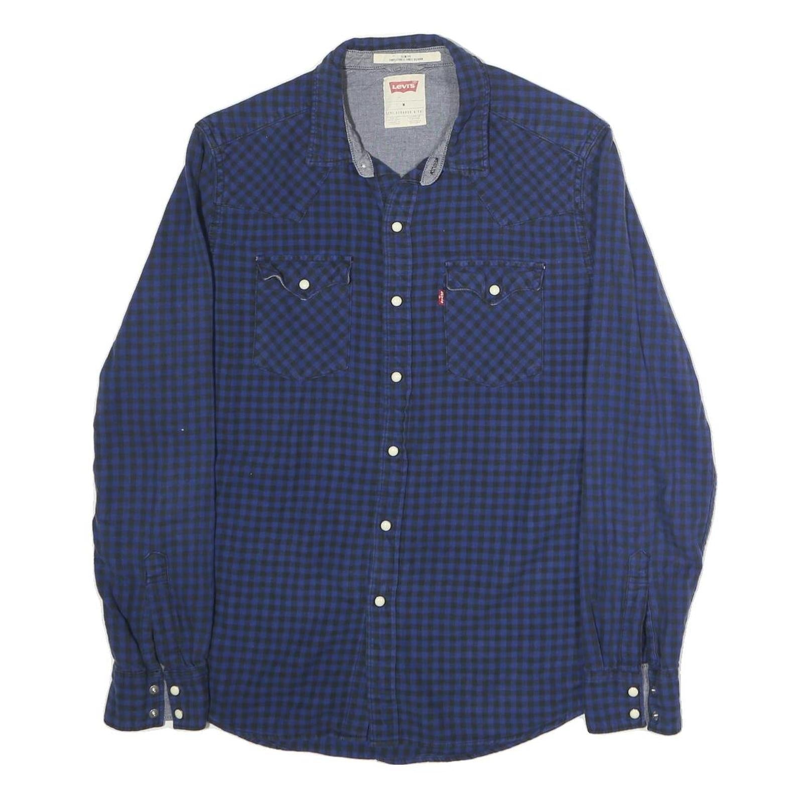 Buy LEVI'S Mens Blue & Black Check Shirt M Long Sleeve Casual Cotton Classic Refurbished - $38.99 LEVI'S Mens Blue & Black Check Shirt M Long Sleeve Casual Cotton Classic Refurbished - N/A refurbished available on Cerqular