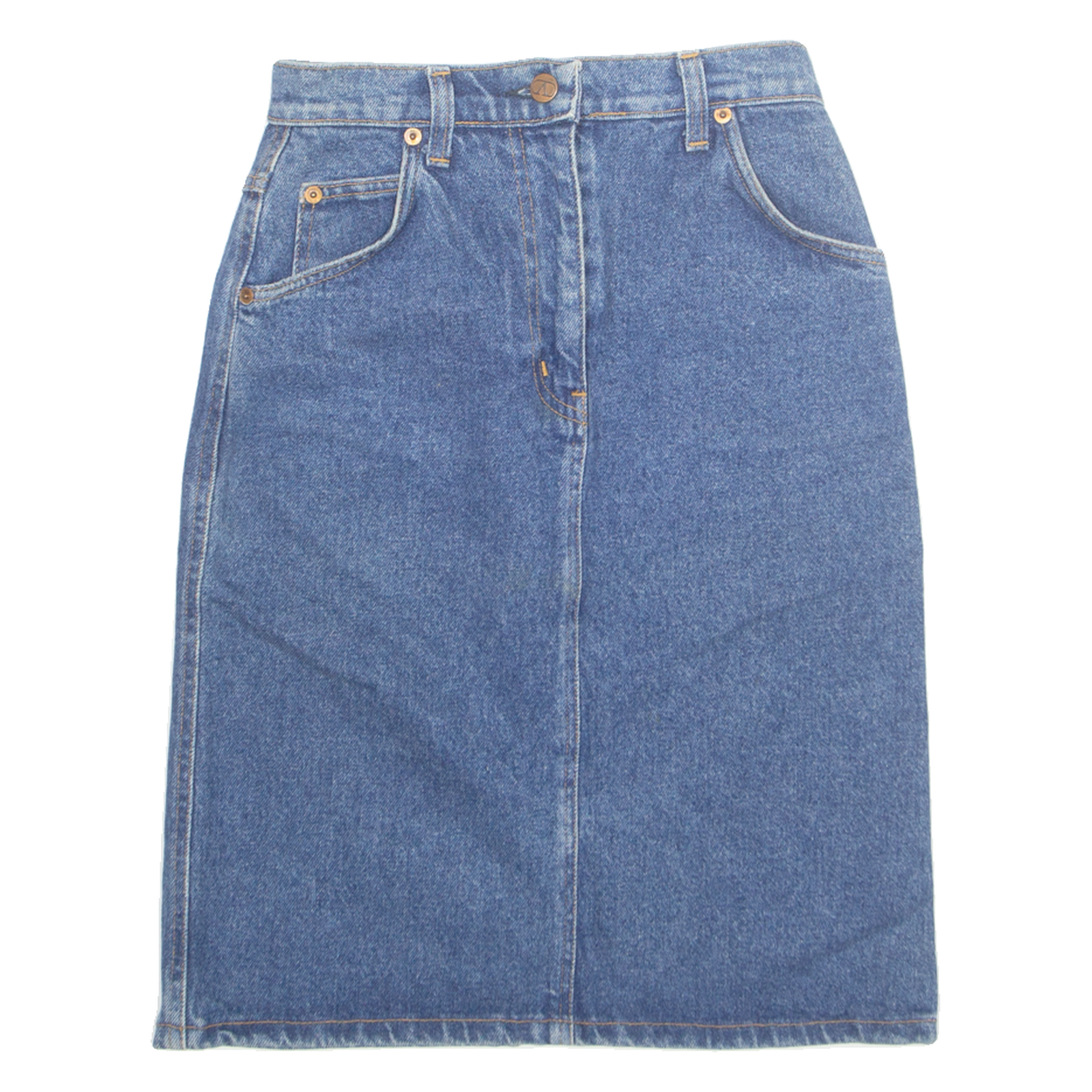 VALENTINO Womens Straight Skirt Blue Knee Length 90s Denim S Refurbished - N/A refurbished available on Cerqular