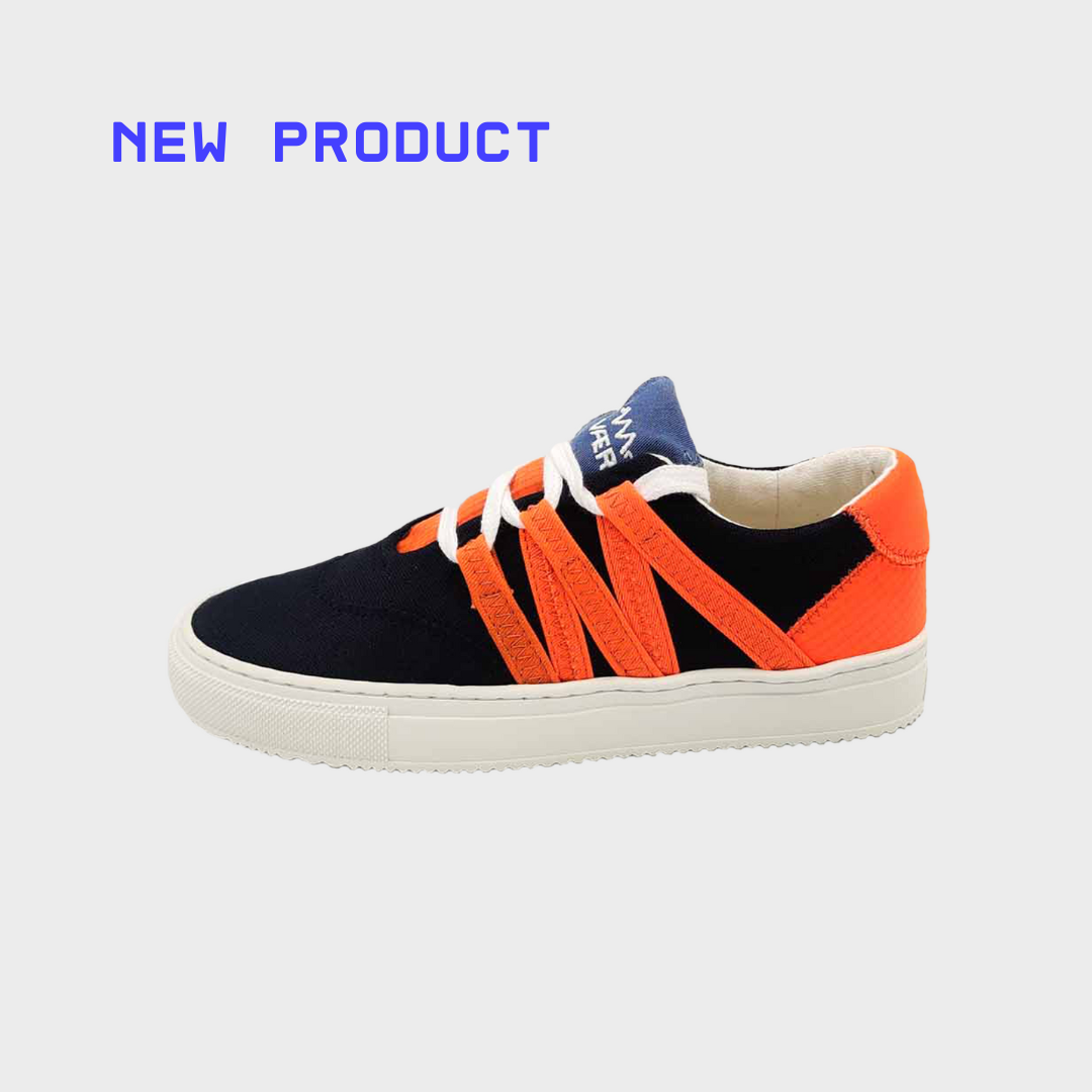 STARK Black Orange Phoenix Sneaker | Size: 35 Refurbished - VAER Upcycled Sneakers refurbished available on Cerqular