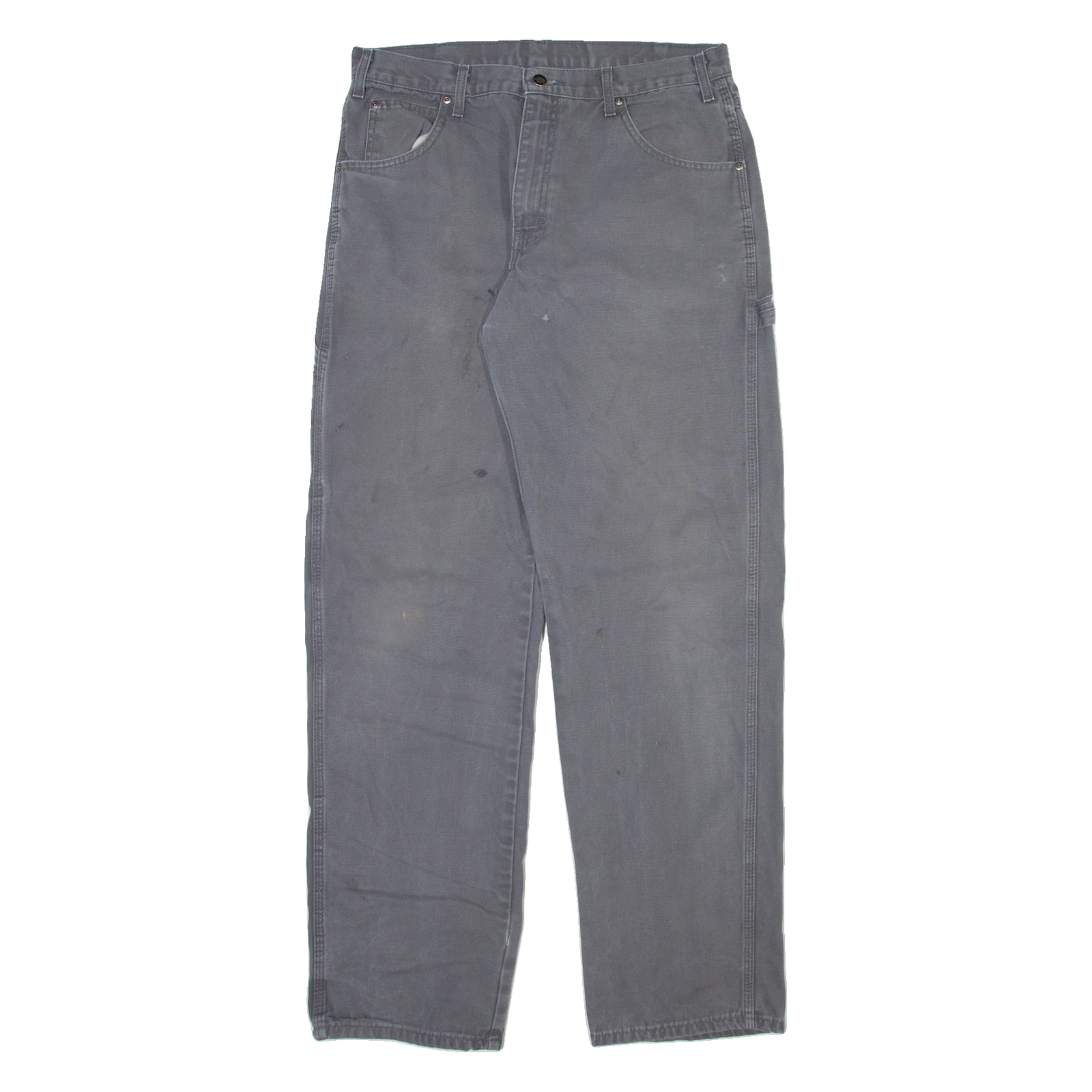 DICKIES Carpenter Mens Trousers Grey Relaxed Straight W34 L34 Refurbished - N/A refurbished available on Cerqular