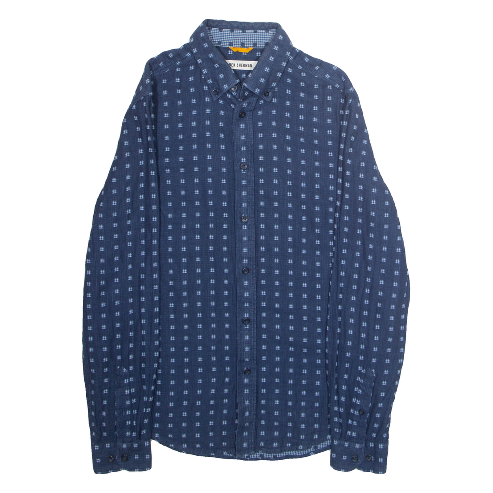 BEN SHERMAN Mens Shirt Blue Crazy Pattern Long Sleeve S Refurbished - N/A refurbished available on Cerqular
