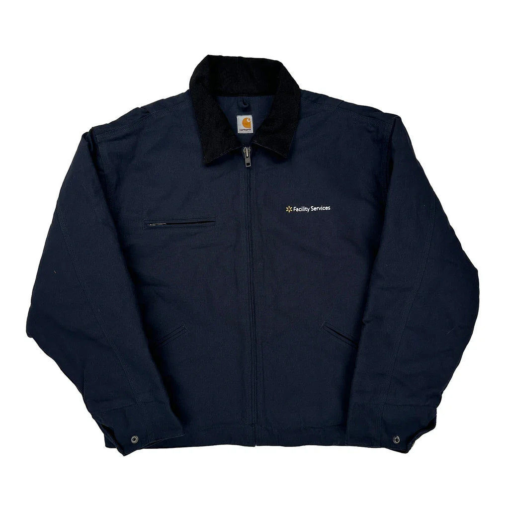Facility Services Carhartt Jacket - 2XL Navy Cotton Refurbished - Thrifted (note: this is a term often used to describe second- refurbished available on Cerqular