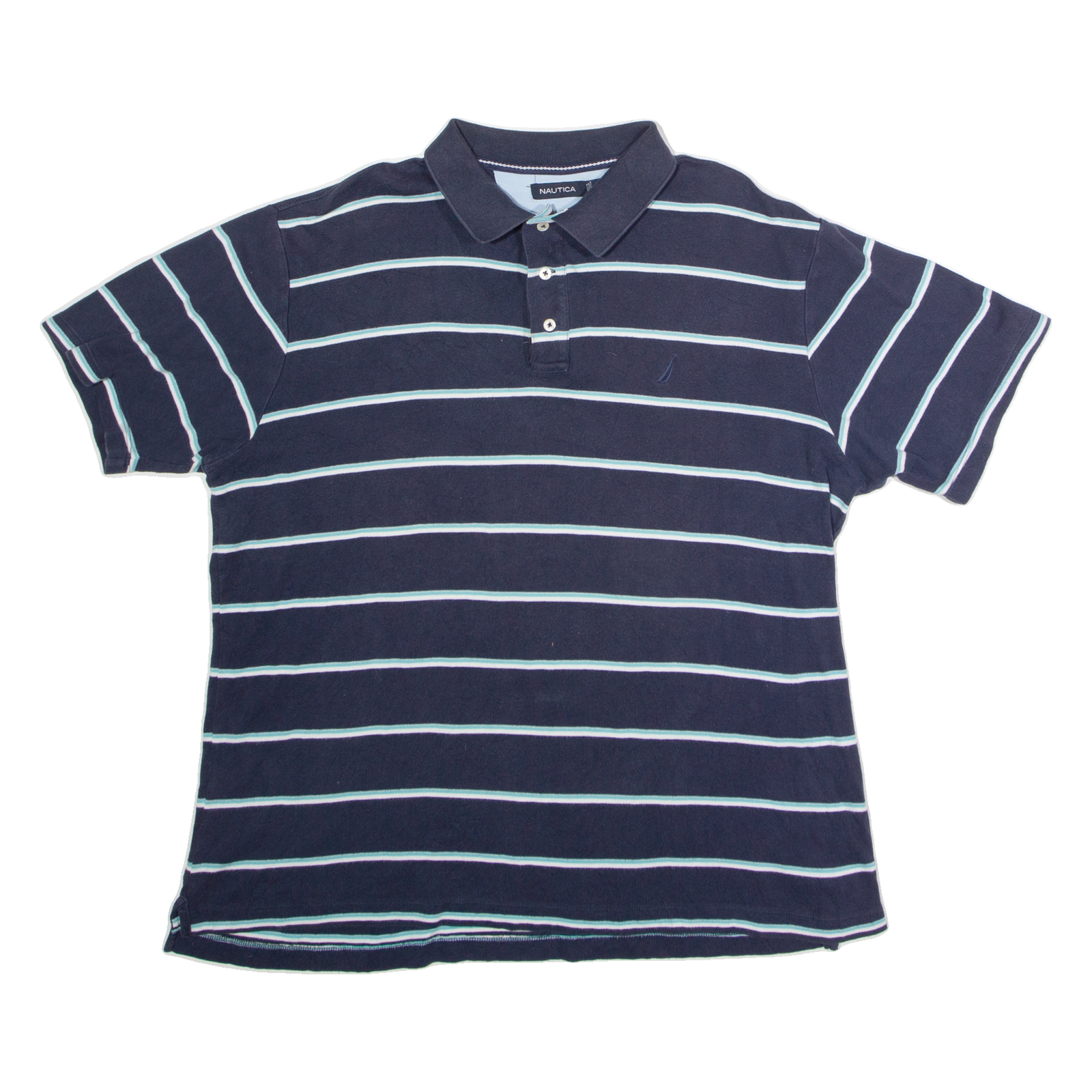 NAUTICA Mens Polo Shirt Blue Striped XL Refurbished - N/A refurbished available on Cerqular