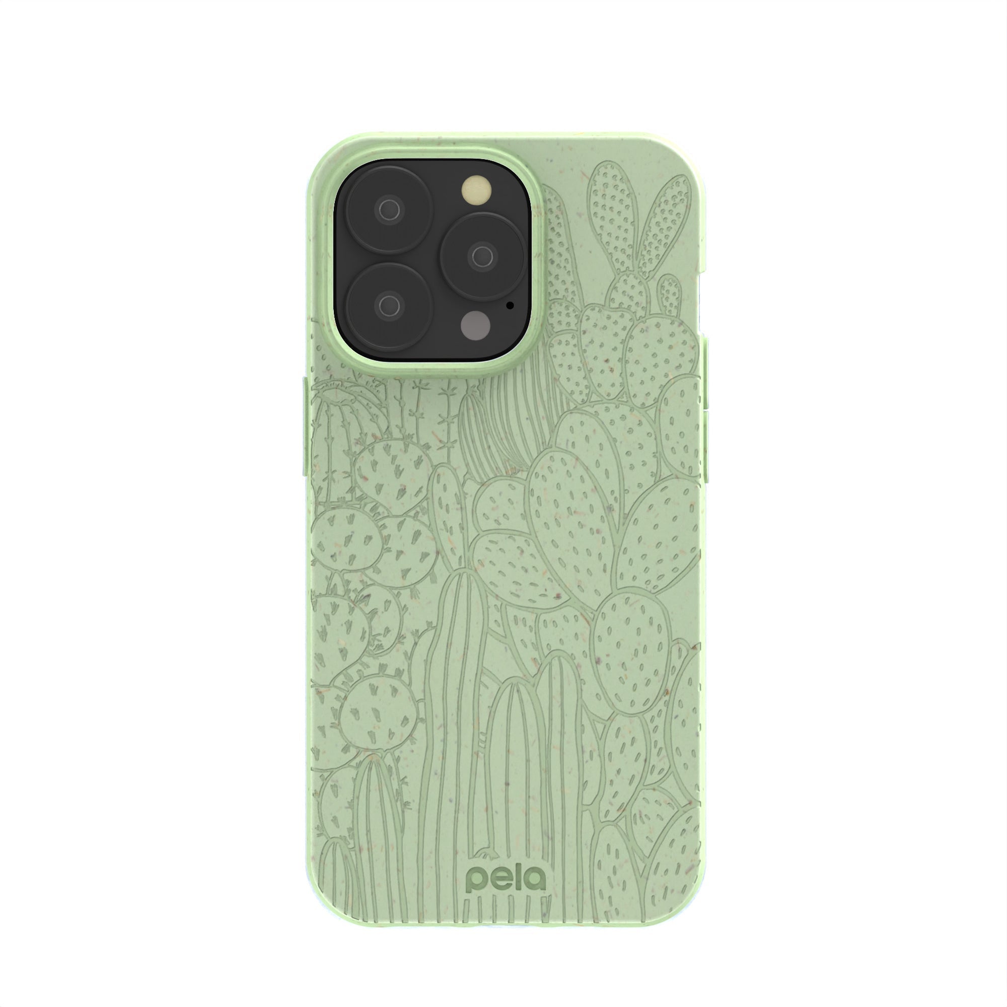 Sage Green Cacti iPhone 13 Pro Case Refurbished - Pela Case refurbished available on Cerqular