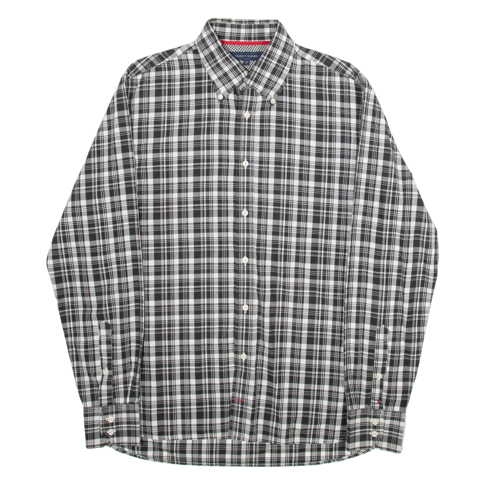TOMMY HILFIGER Mens Shirt Black Plaid Long Sleeve M Refurbished - N/A refurbished available on Cerqular