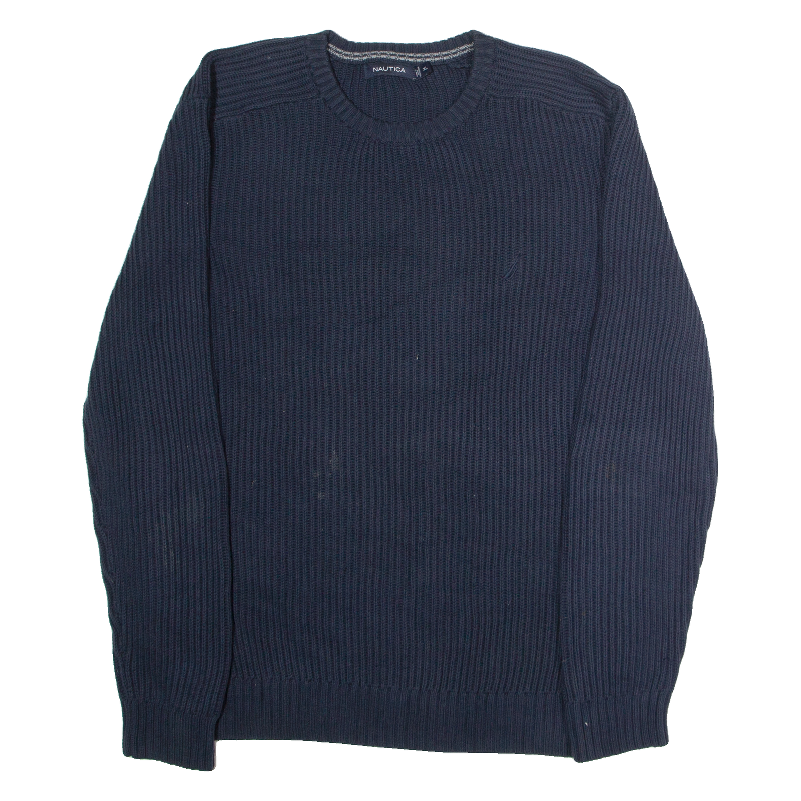 NAUTICA Mens Jumper Blue Crew Neck Chunky Knit XL Refurbished - N/A refurbished available on Cerqular