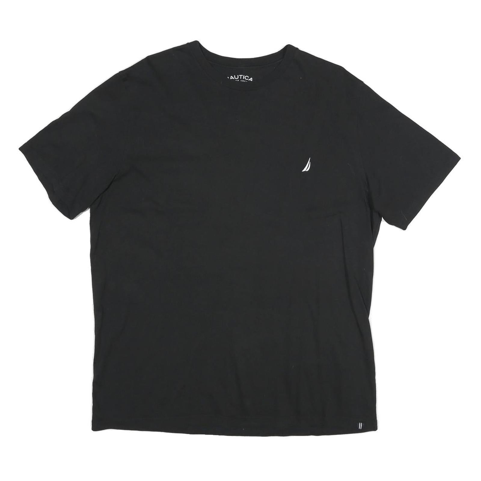 NAUTICA Mens Black Classic T-Shirt L Short Sleeve Crew Neck Cotton Casual Refurbished - N/A refurbished available on Cerqular
