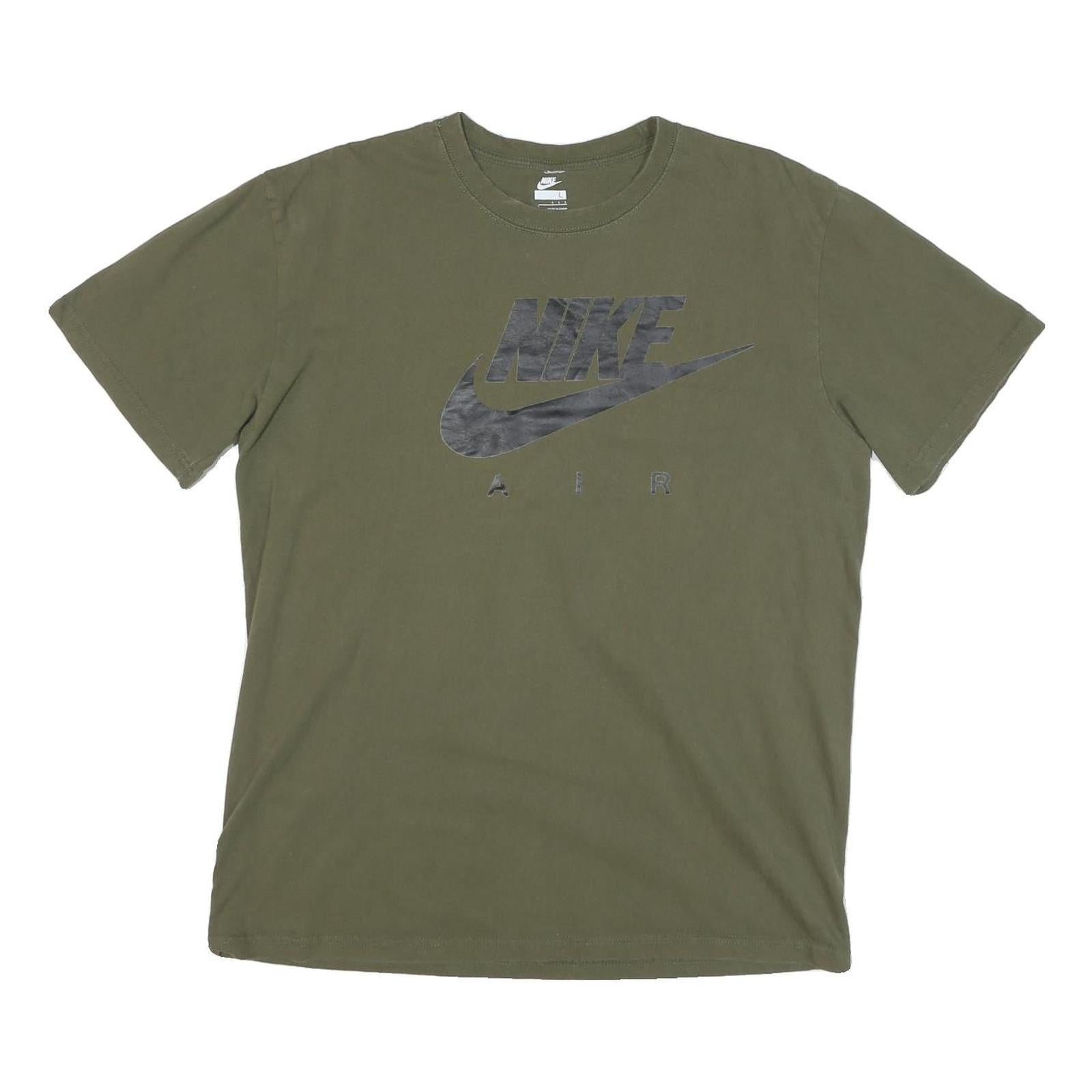 NIKE Mens Green Olive Nike Air Graphic T-Shirt L Short Sleeve Crew Neck Casual Refurbished - N/A refurbished available on Cerqular