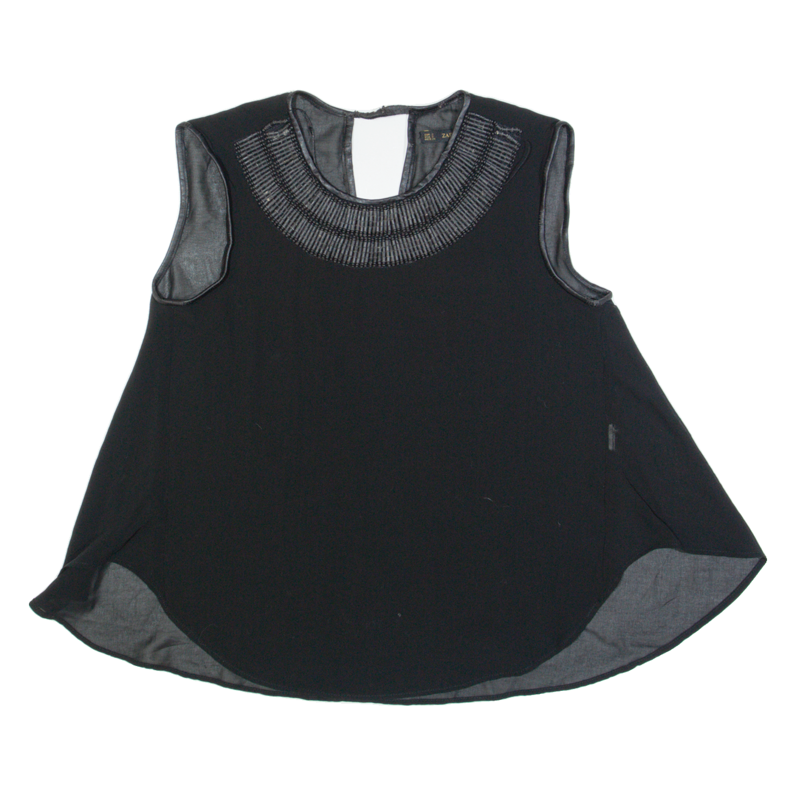ZARA BASIC Sheer Womens Vest Black Sleeveless S Refurbished - N/A refurbished available on Cerqular