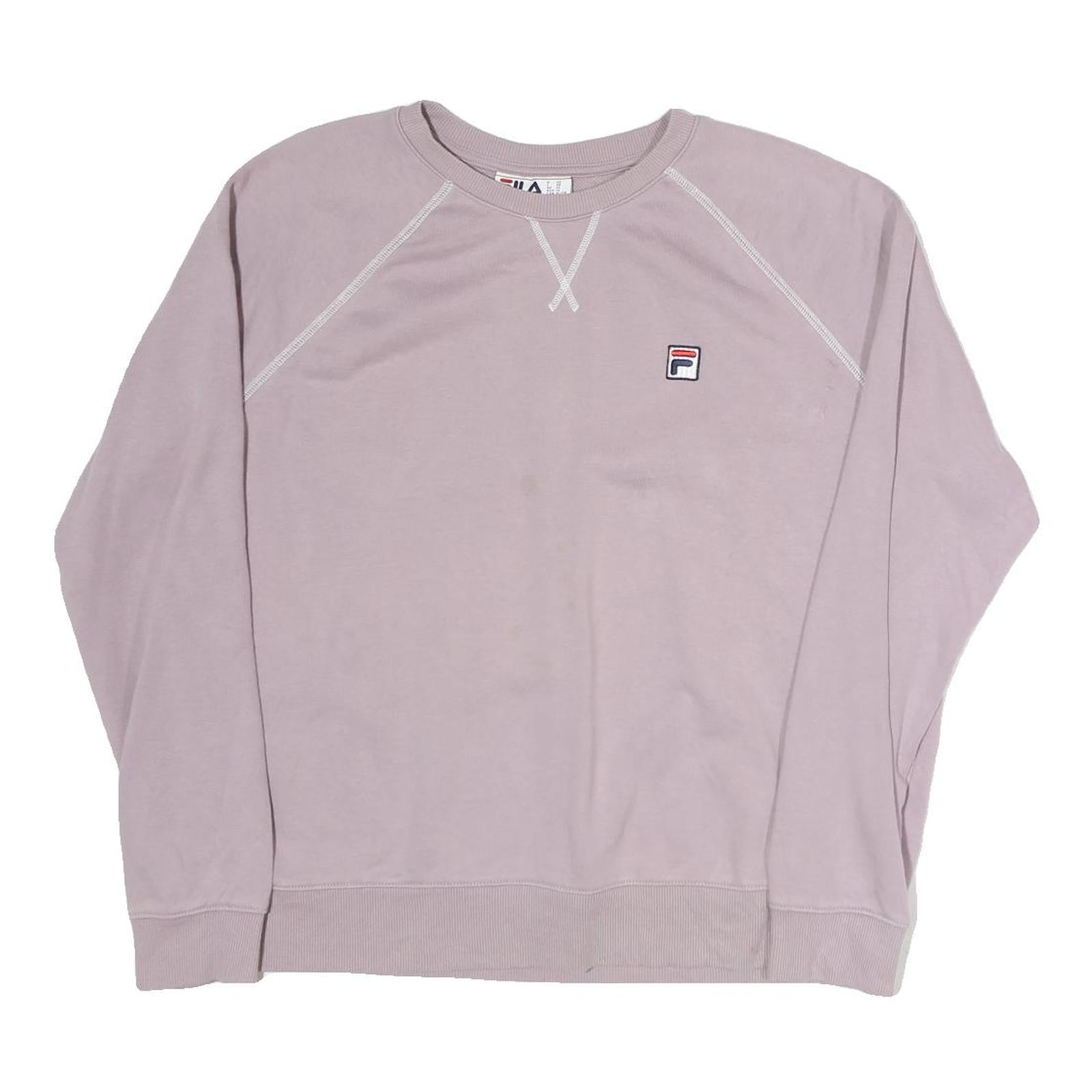 FILA Womens Pink XL Crew Neck Cotton Sweatshirt Logo Patch Casual Pullover Refurbished - N/A refurbished available on Cerqular