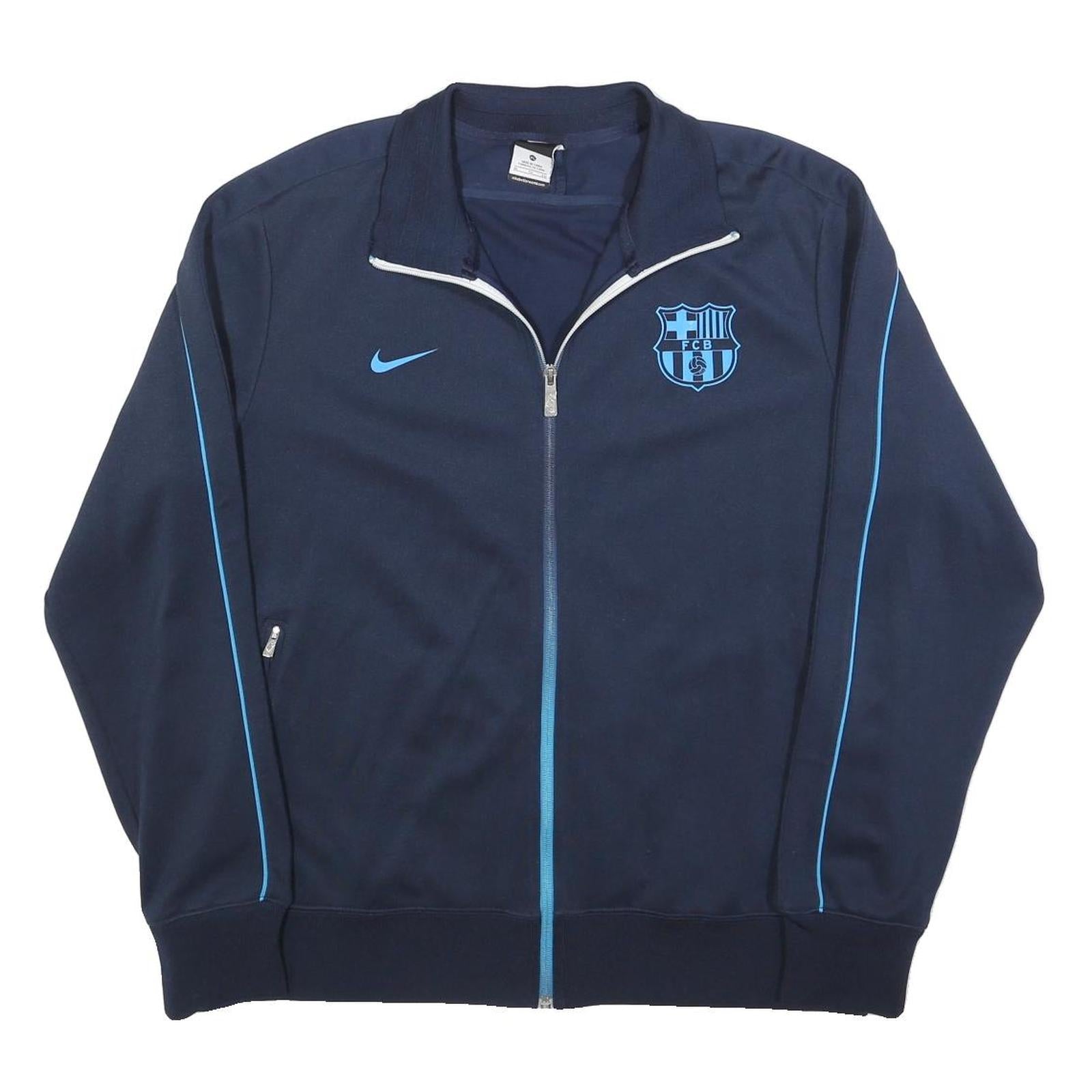 NIKE Mens Navy Blue Barca Track Jacket XL Polyester Zip Sportswear Refurbished - N/A refurbished available on Cerqular
