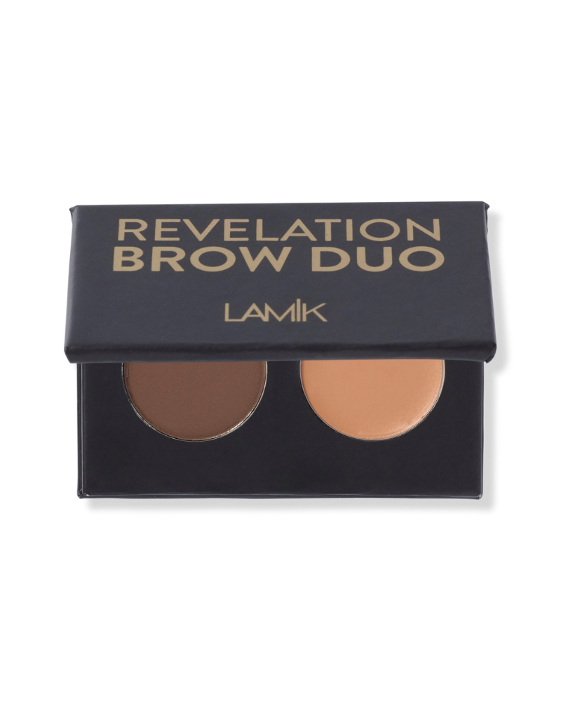 Revelation Brow Duo | Brow Color: Soft Black Brow Powder | Sculpting Creme: Significance Refurbished - LAMIK Beauty refurbished available on Cerqular