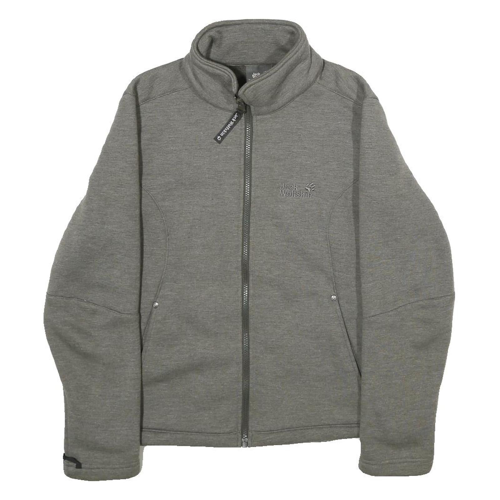 JACK WOLFSKIN Womens Grey Jacket M Polyester Blend Plain Zip Outdoor Casual Refurbished - N/A refurbished available on Cerqular
