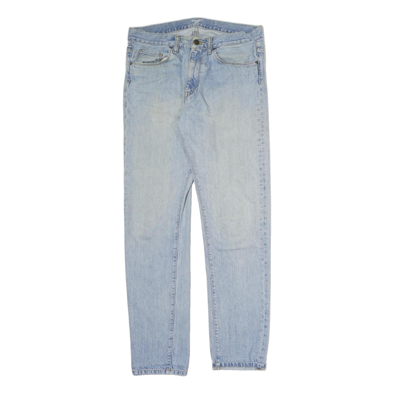 CARHARTT WIP Mens Jeans Blue Slim Skinny Denim Light W32 L31 Casual Wear Refurbished - N/A refurbished available on Cerqular