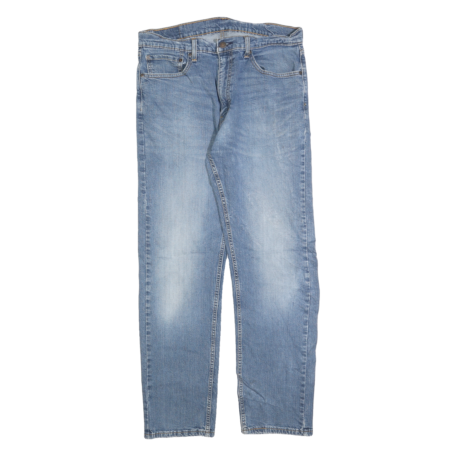 LEVI'S 505 Mens Jeans Blue Regular Straight Denim Medium W36 L32 Classic Fit Zip Refurbished - N/A refurbished available on Cerqular