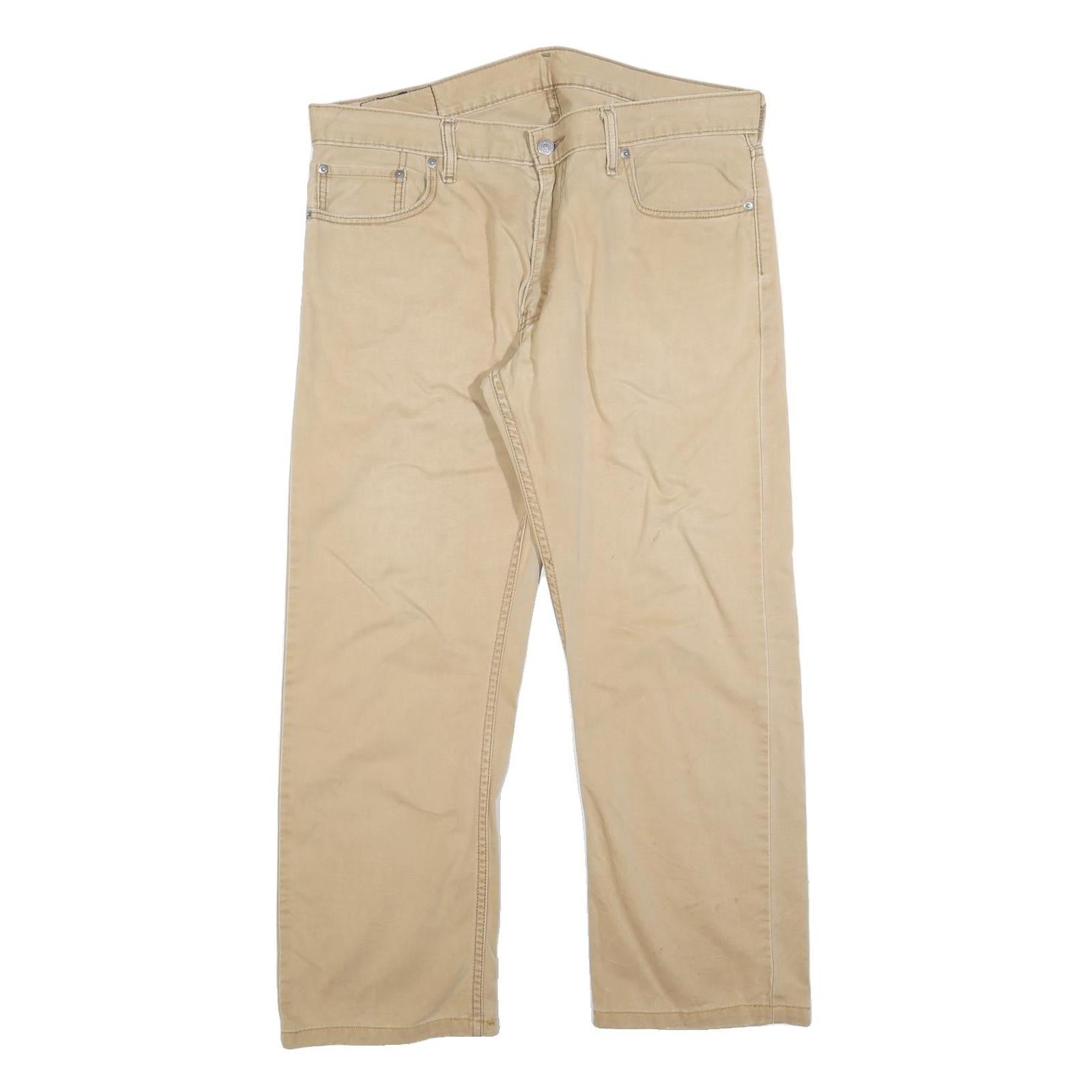 LEVI'S Mens Cotton Blend Beige Relaxed Straight Trousers W36 L30 Casual Zip Refurbished - N/A refurbished available on Cerqular