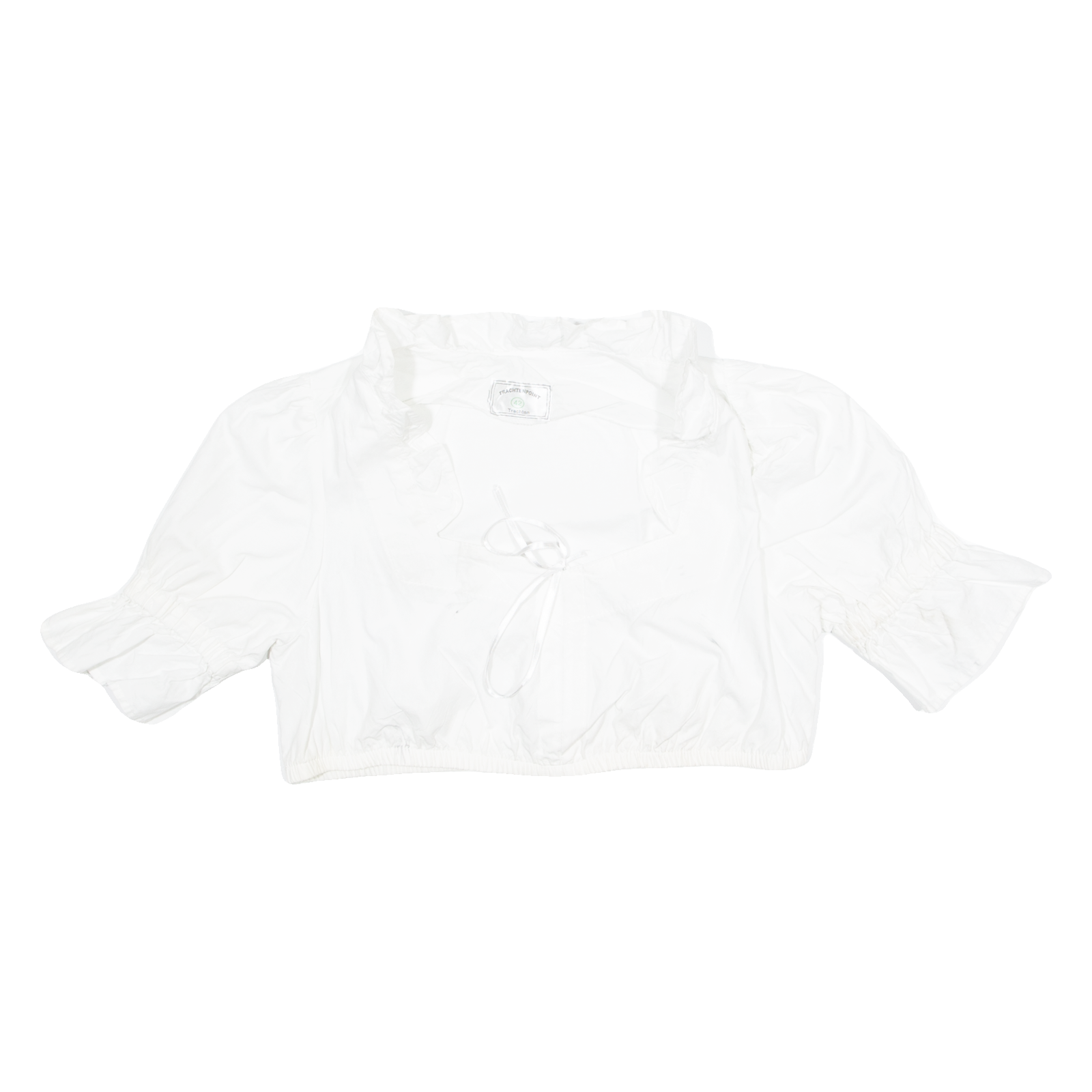 Womens Cropped Top White Puff Sleeve M Refurbished - N/A refurbished available on Cerqular