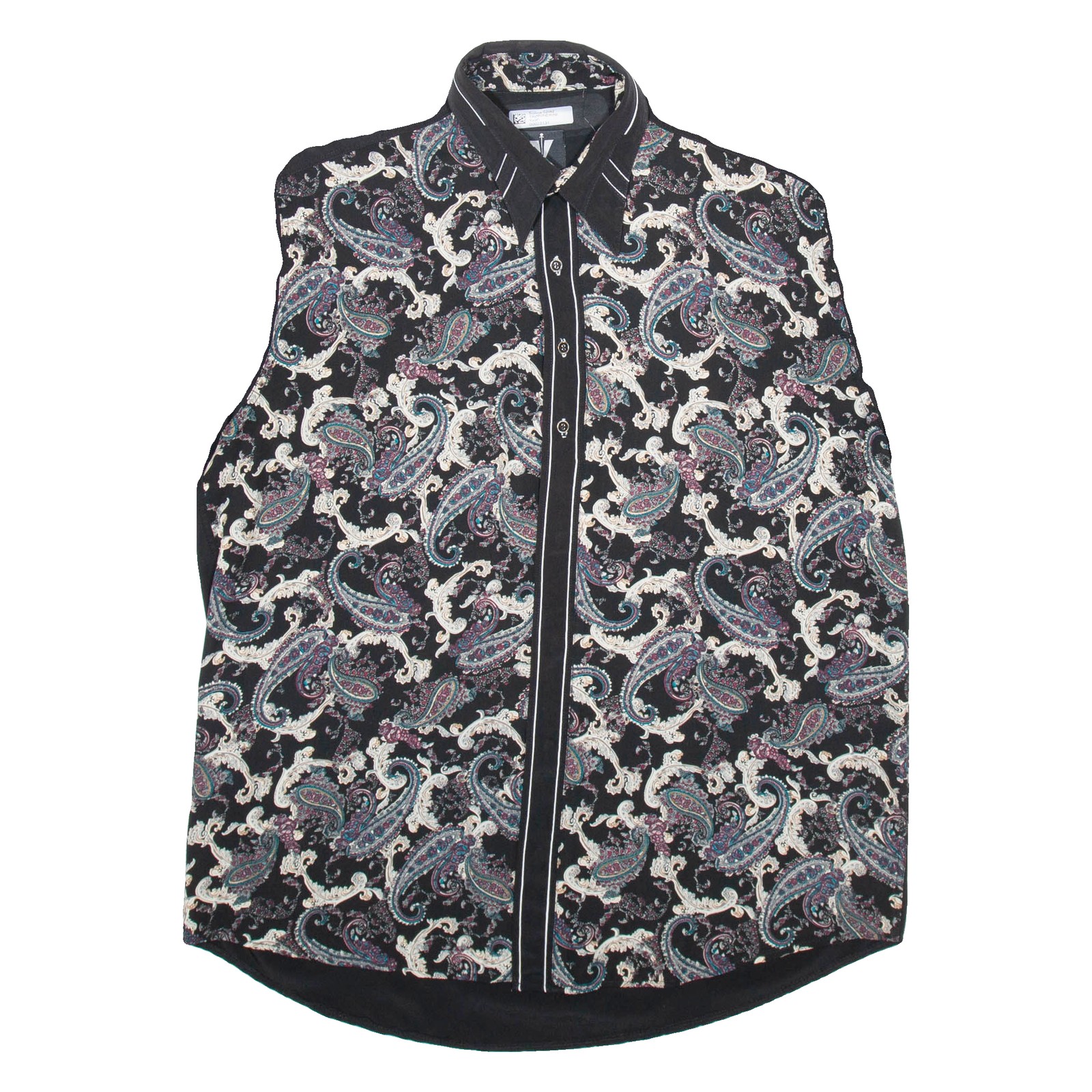 LECHE Mens Shirt Black Paisley M Refurbished - N/A refurbished available on Cerqular