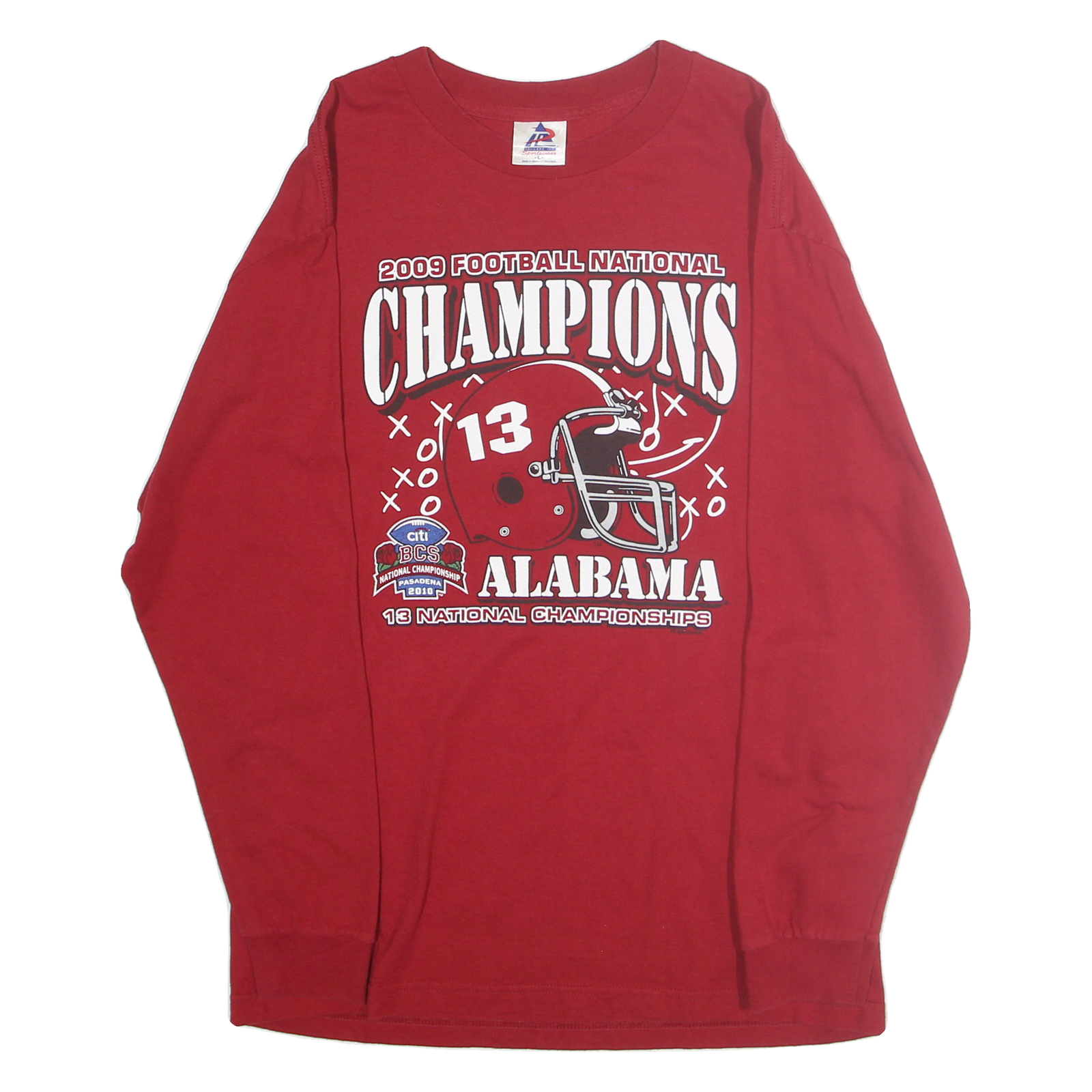 TRI LAKE Mens Red Alabama Football National Champions Long Sleeve Crew Neck Refurbished - N/A refurbished available on Cerqular