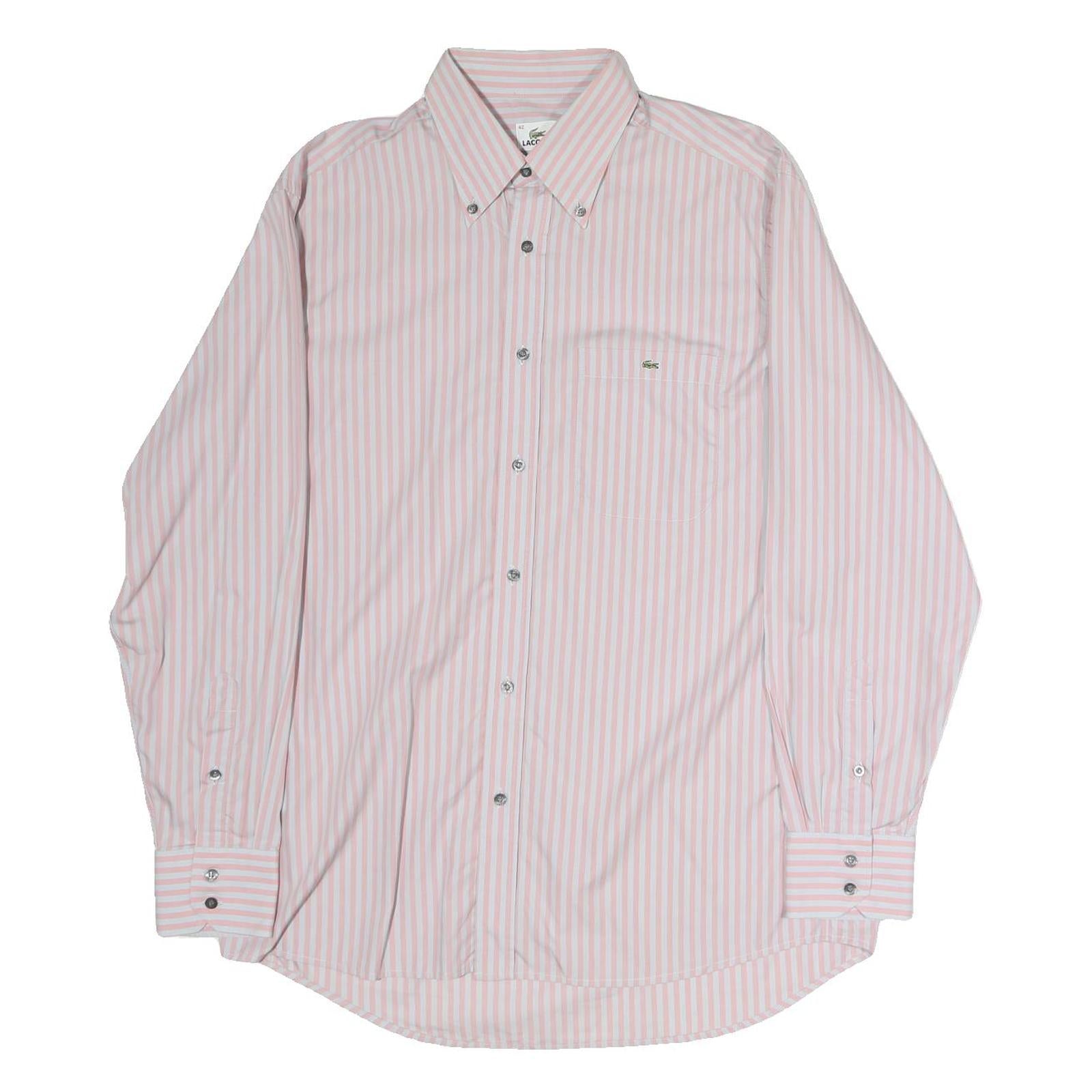 Buy LACOSTE Mens Pink & White Striped Shirt L Button-Down Collar Cotton Dress Shirt Refurbished - $41.59 LACOSTE Mens Pink & White Striped Shirt L Button-Down Collar Cotton Dress Shirt Refurbished - N/A refurbished available on Cerqular