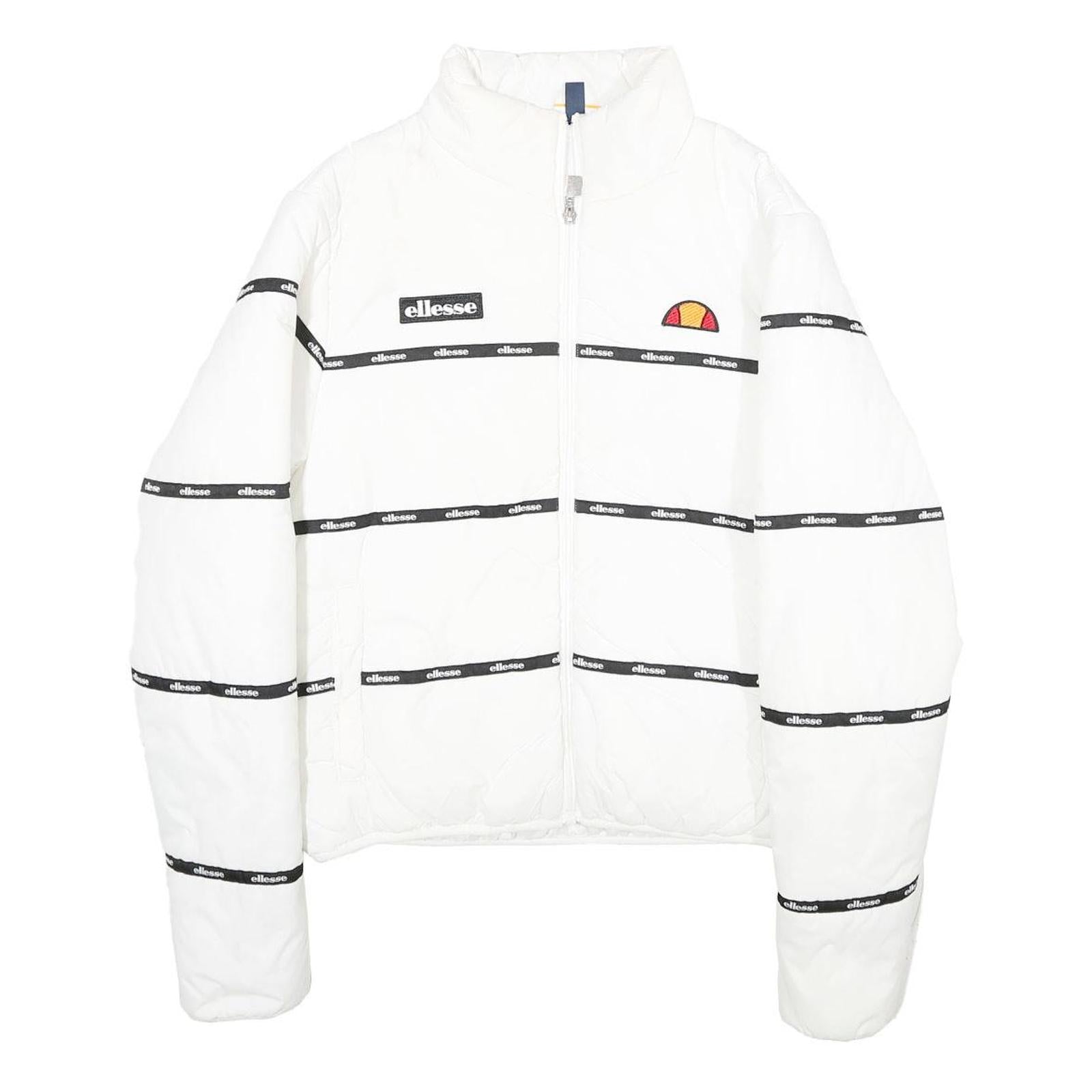 ELLESSE Womens White Jacket UK 6 Polyamide Zip Logo Tape Casual Lightweight Refurbished - N/A refurbished available on Cerqular