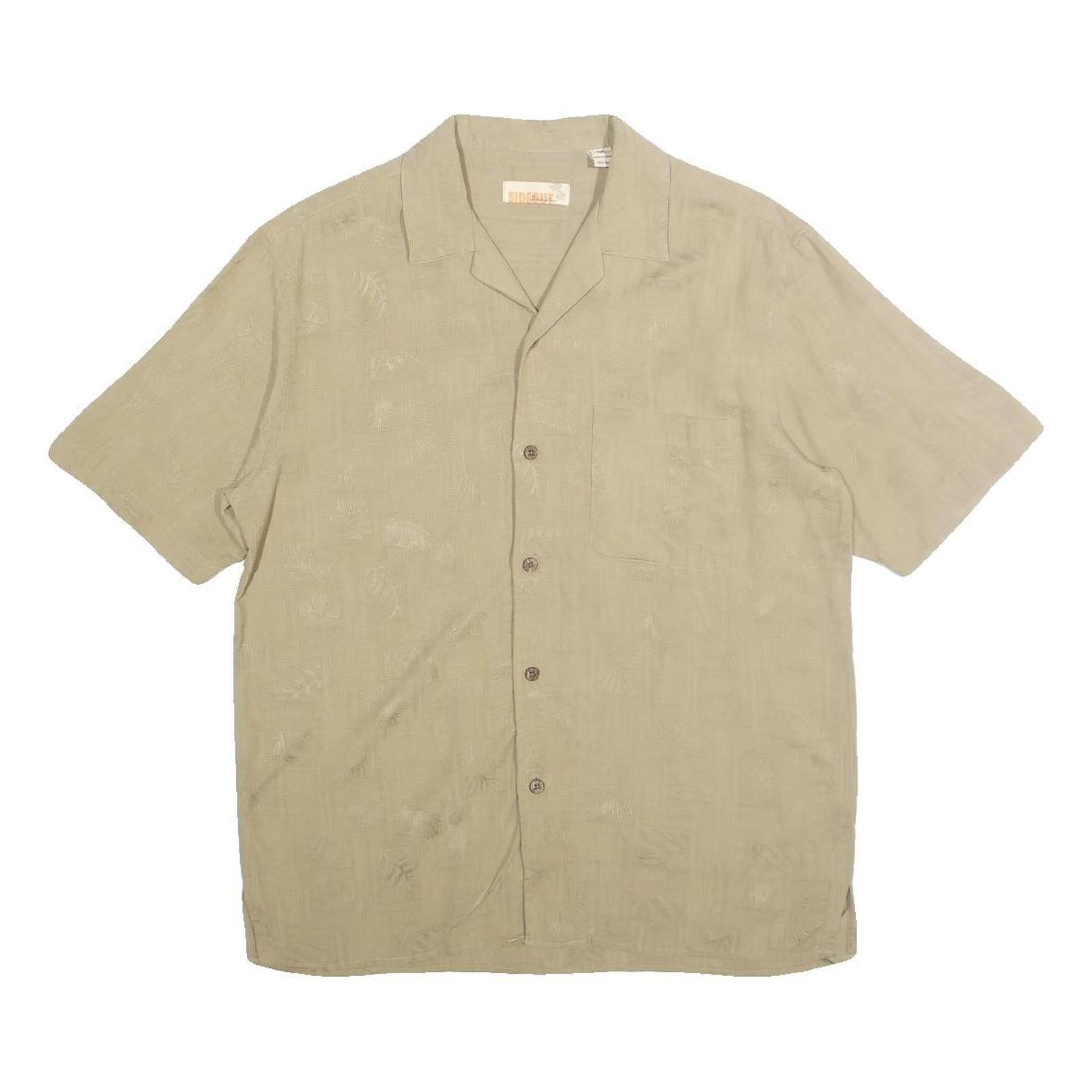 Buy SIDEOUT Mens Beige Cotton Shirt L Casual Short Sleeve Button Front Refurbished - $19.49 SIDEOUT Mens Beige Cotton Shirt L Casual Short Sleeve Button Front Refurbished - N/A refurbished available on Cerqular