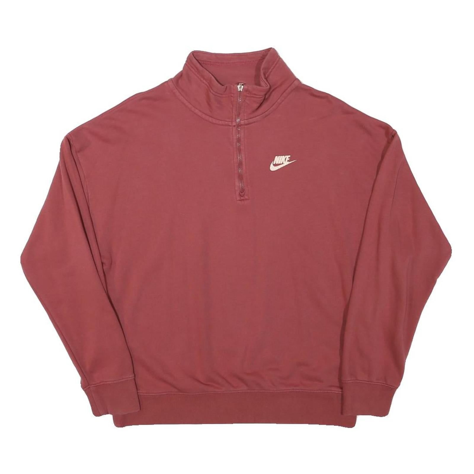 NIKE Mens Red Half Zip XS Sweatshirt Cotton Blend Sports Casual Pullover Refurbished - N/A refurbished available on Cerqular