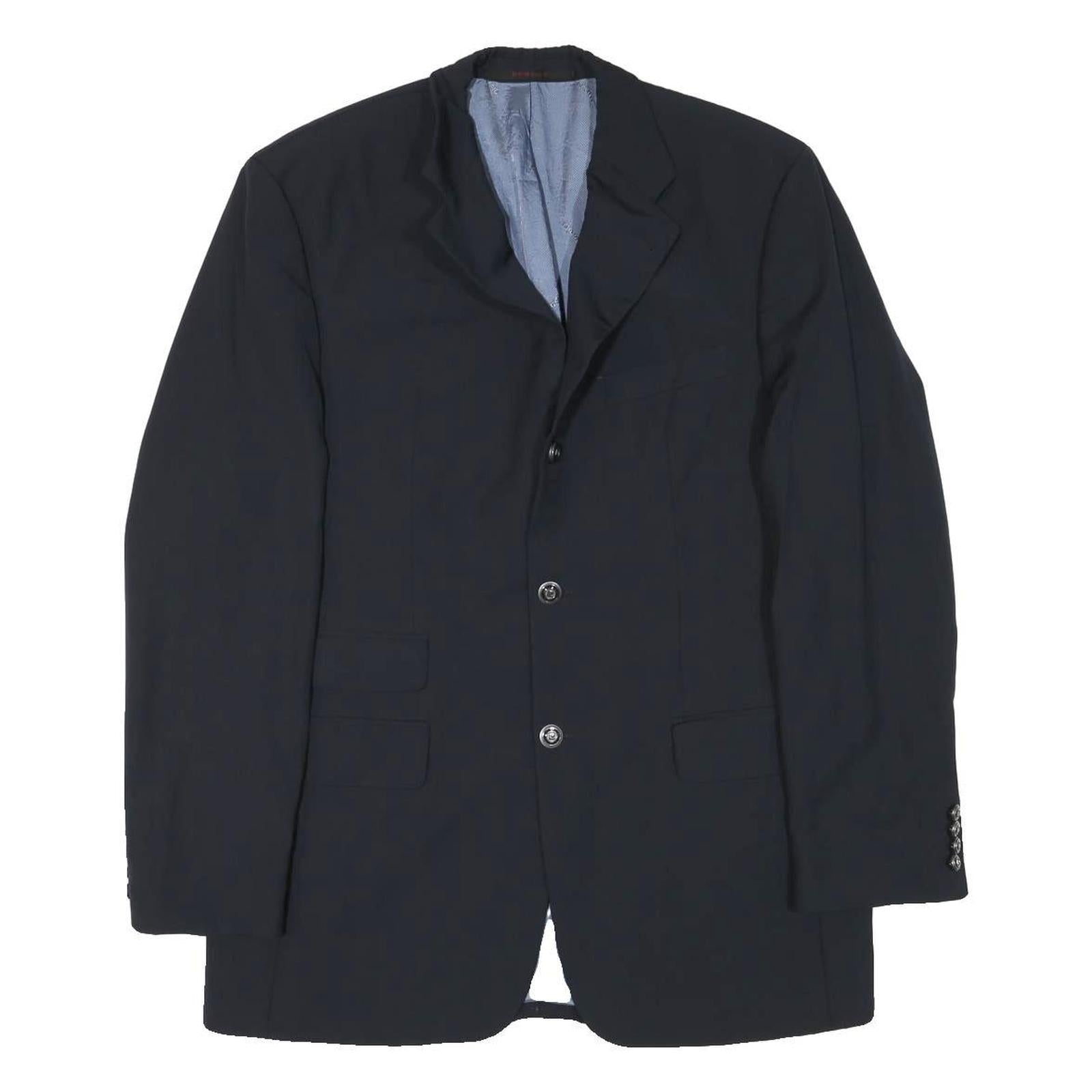 PIERRE CARDIN Mens Black Wool Blend Button Jacket M Tailored Plain Classic Refurbished - N/A refurbished available on Cerqular
