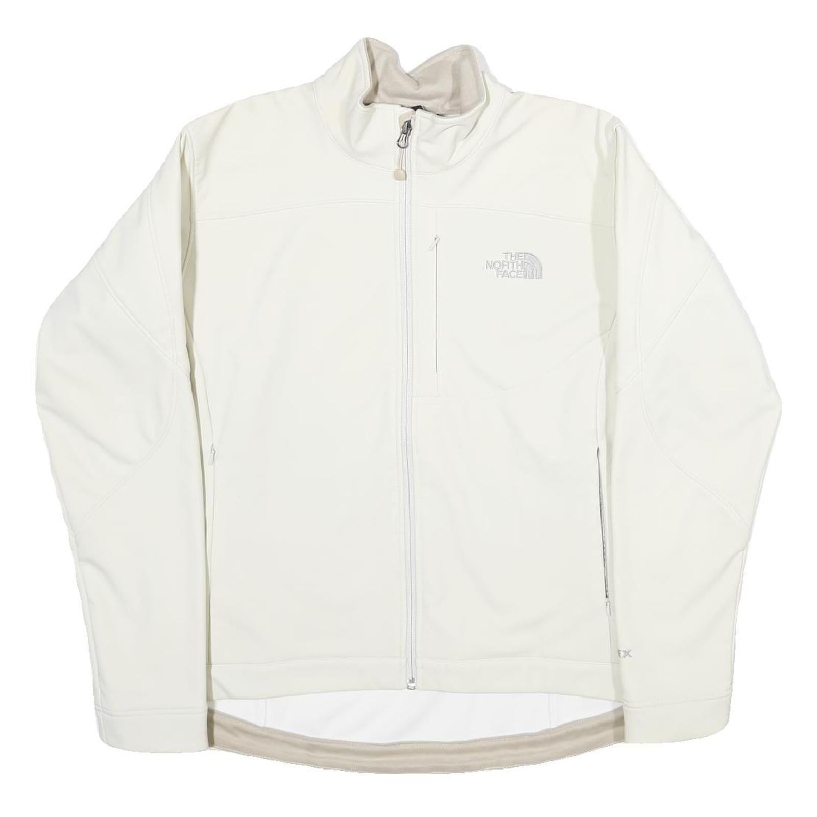 THE NORTH FACE Womens White Softshell Jacket L Polyester Blend Zip Performance Refurbished - N/A refurbished available on Cerqular