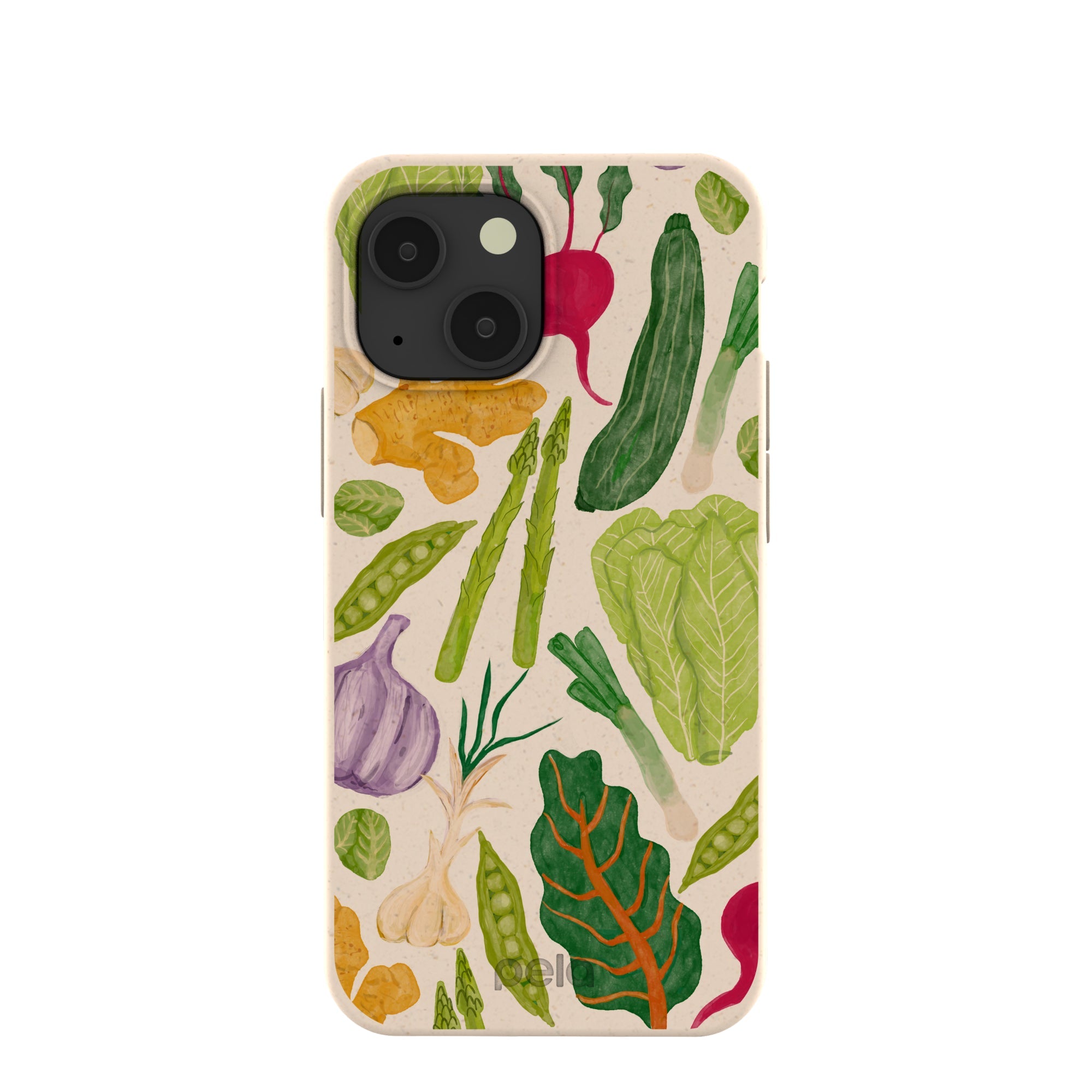 Seashell Veggie Patch iPhone 13 Mini Case Refurbished - Pela Case refurbished available on Cerqular