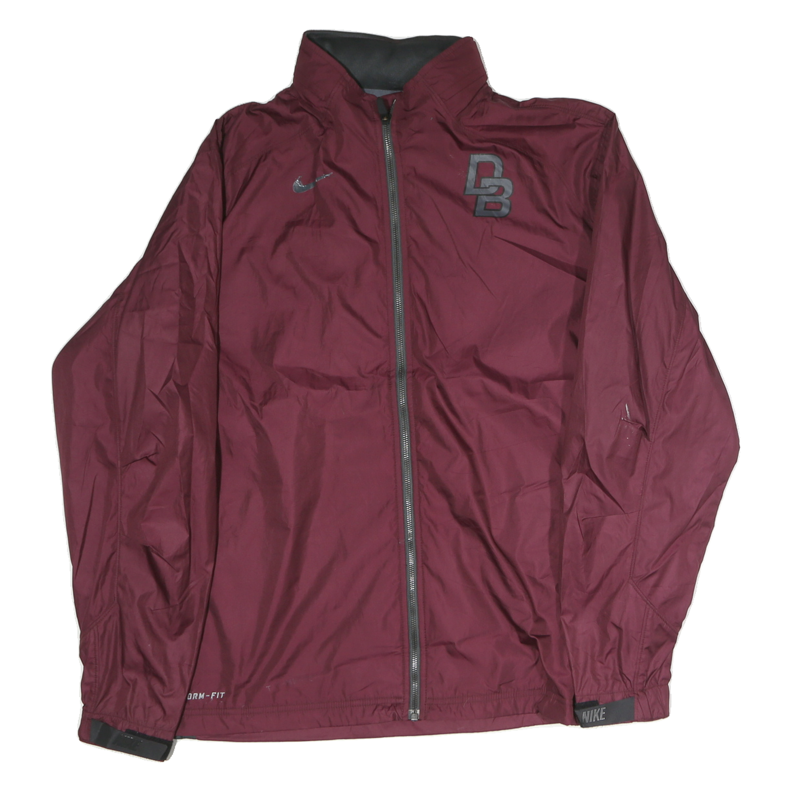 NIKE Mens Maroon Bomber Jacket L Polyester Plain Lightweight Sports Zip Refurbished - N/A refurbished available on Cerqular