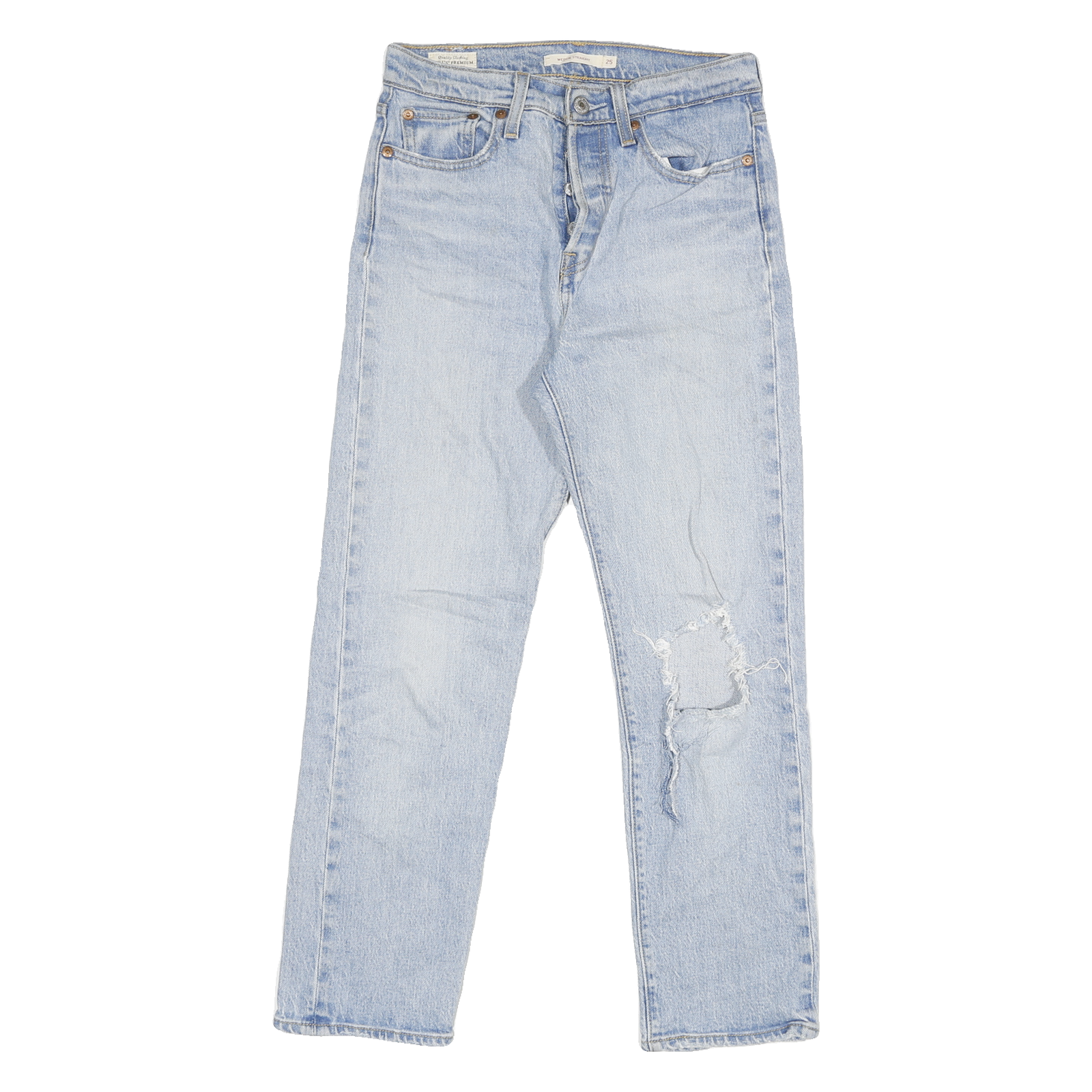 LEVIS Womens Premium Wedgie Regular Fit Straight Denim Light Blue & Light W25 Refurbished - N/A refurbished available on Cerqular