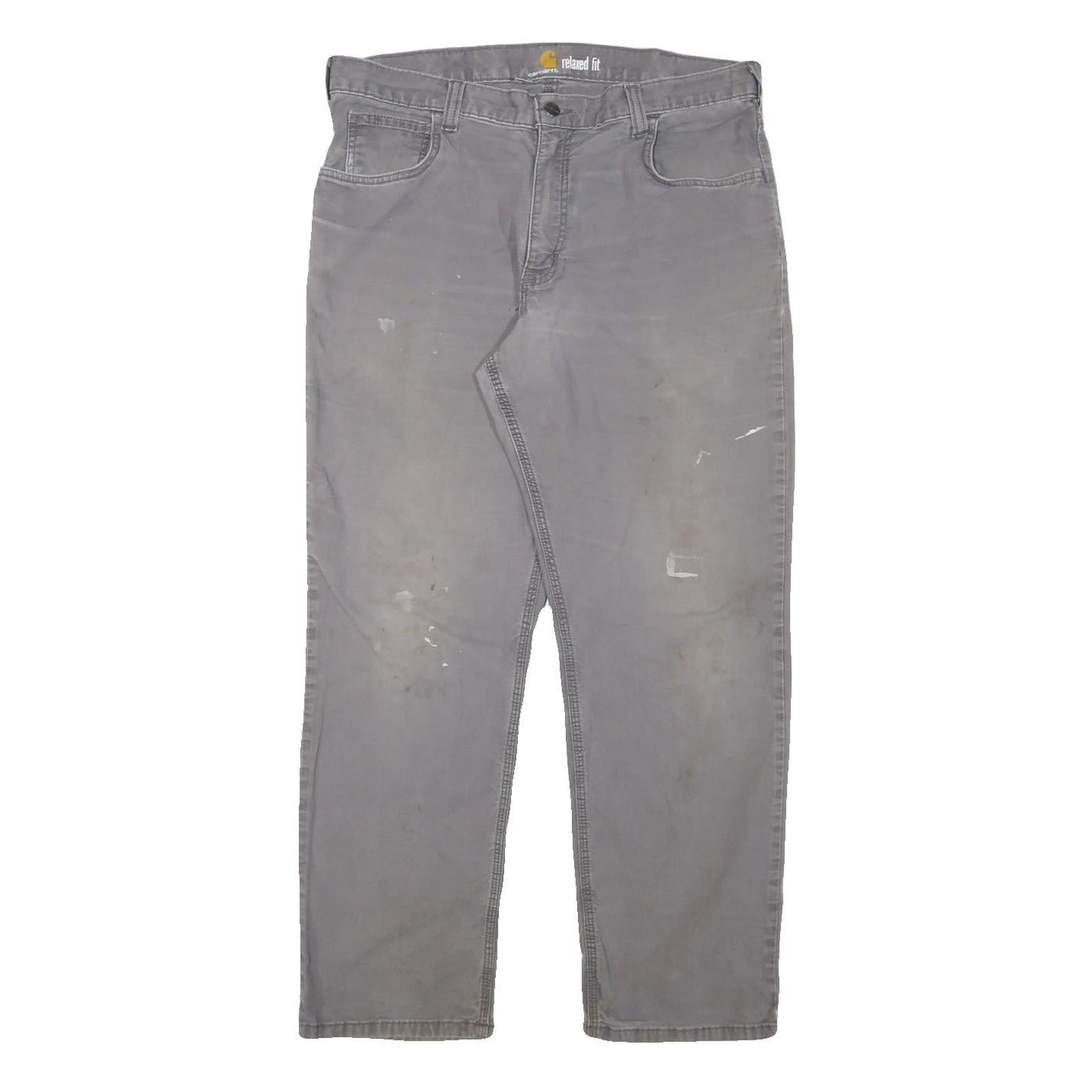 CARHARTT Mens Cotton Blend Grey Relaxed Fit Straight Leg Trousers W34 L30 Refurbished - N/A refurbished available on Cerqular