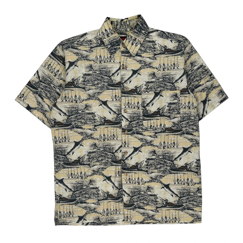 Wolverine Hawaiian Shirt - Medium Multicoloured Cotton Refurbished - Thrifted (note: this is a term often used to describe second- refurbished available on Cerqular