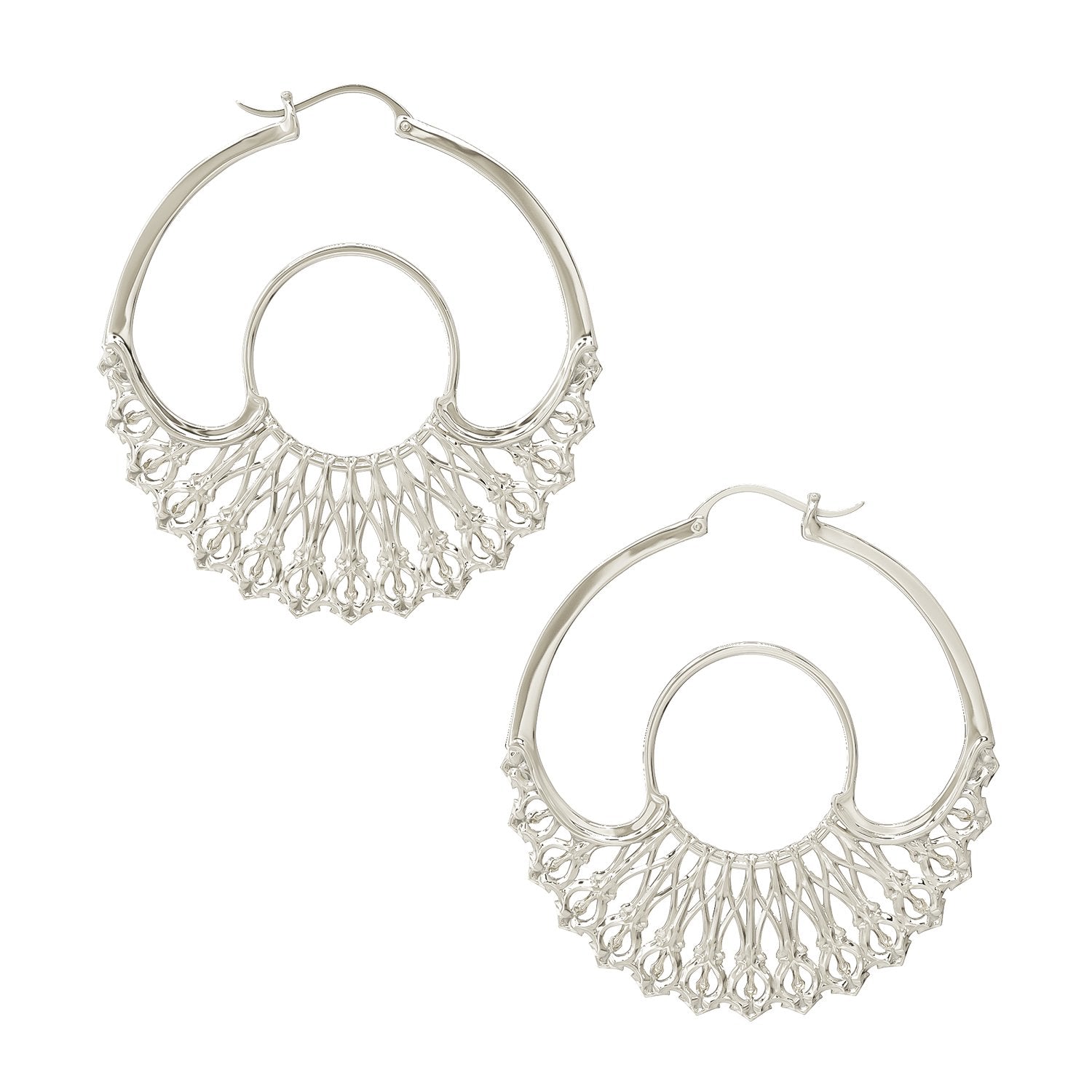 Iris Hoops Silver Large | Size: 2.5 inch Refurbished - N/A (There is no well-known brand by the name "A refurbished available on Cerqular
