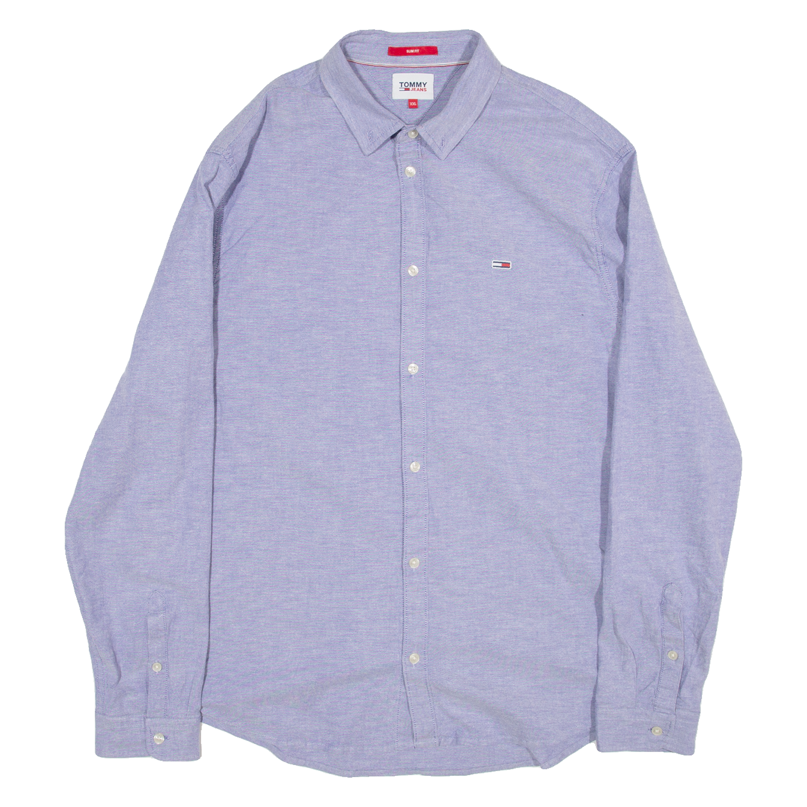 TOMMY JEANS Slim Fit Mens Plain Shirt Purple Long Sleeve 2XL Refurbished - N/A refurbished available on Cerqular