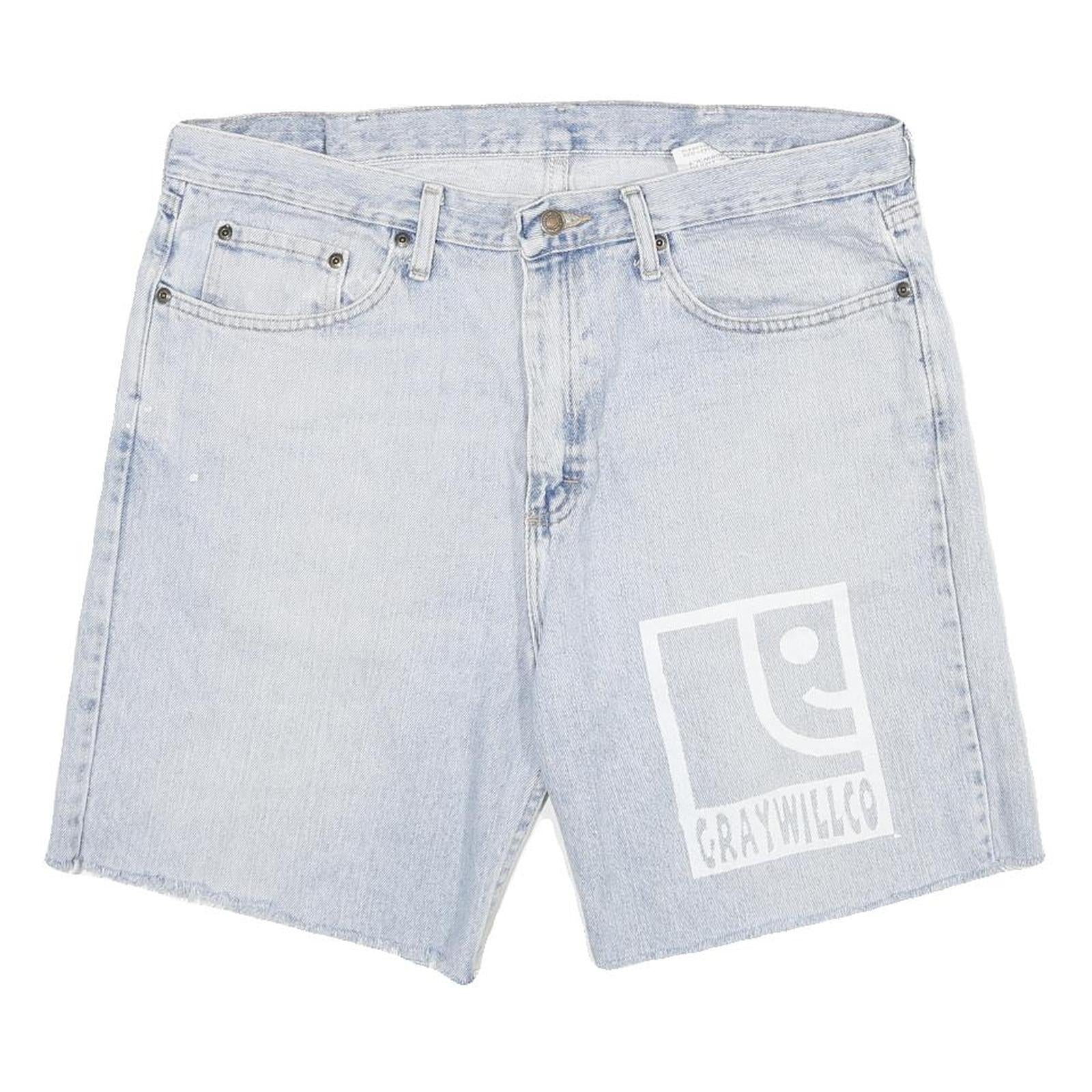 Buy WRANGLER Mens Denim Blue Cotton Casual Shorts L W36 Printed Logo Refurbished - $25.99 WRANGLER Mens Denim Blue Cotton Casual Shorts L W36 Printed Logo Refurbished - N/A refurbished available on Cerqular