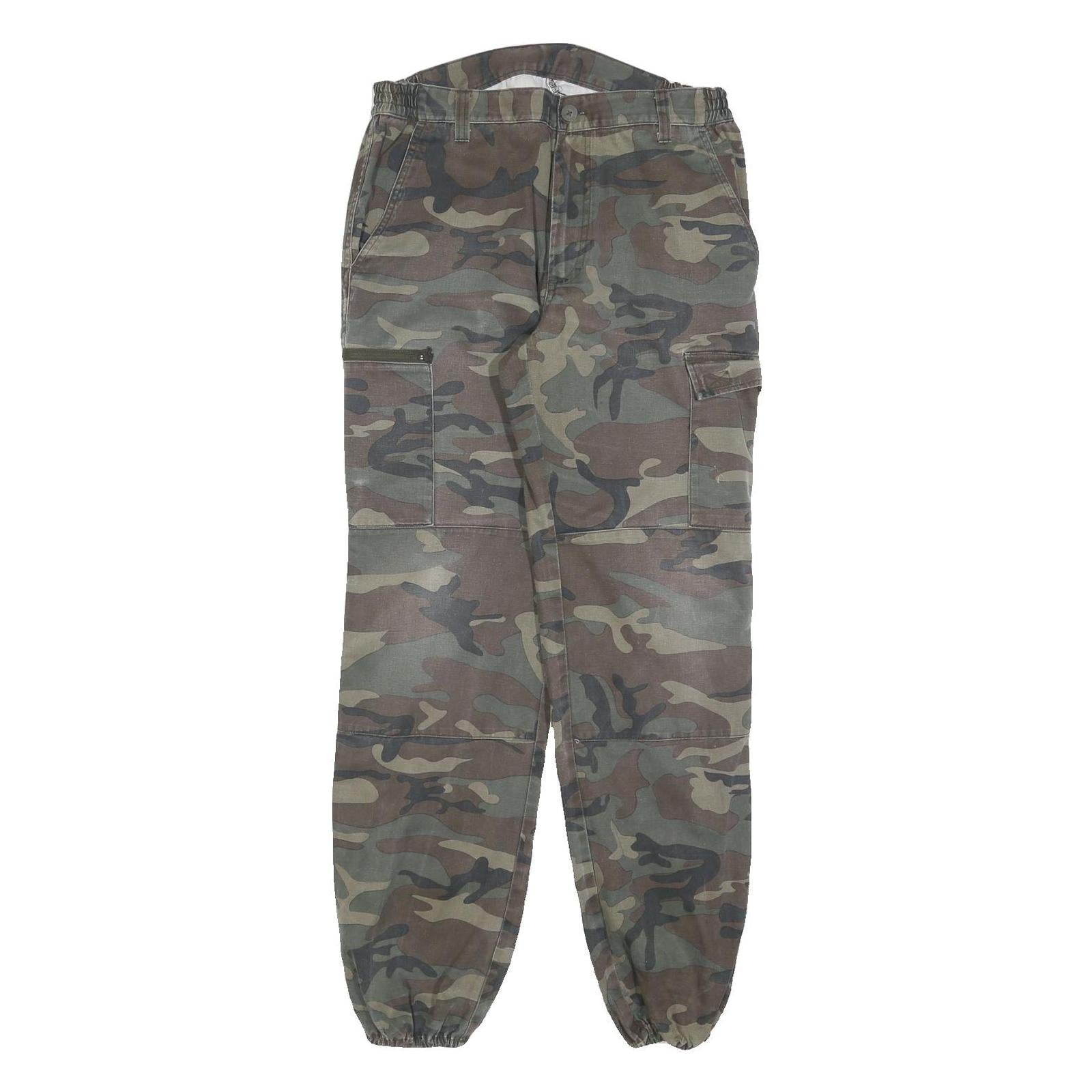 SOLOGNAC Mens Cotton Blend Green Camouflage Regular Tapered Trousers W32 L32 Refurbished - N/A refurbished available on Cerqular